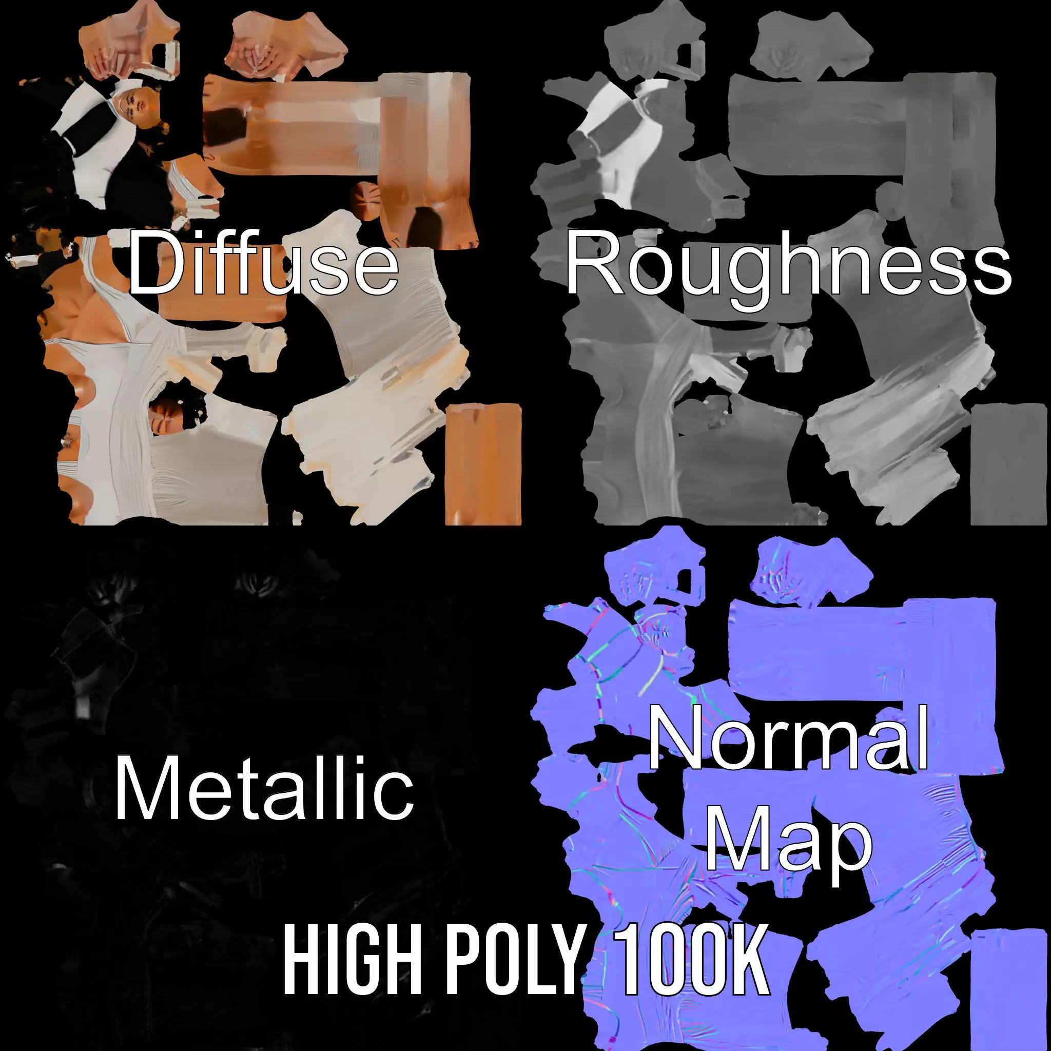 Elegant Dancer Pose model pack Low-poly 3D model_3