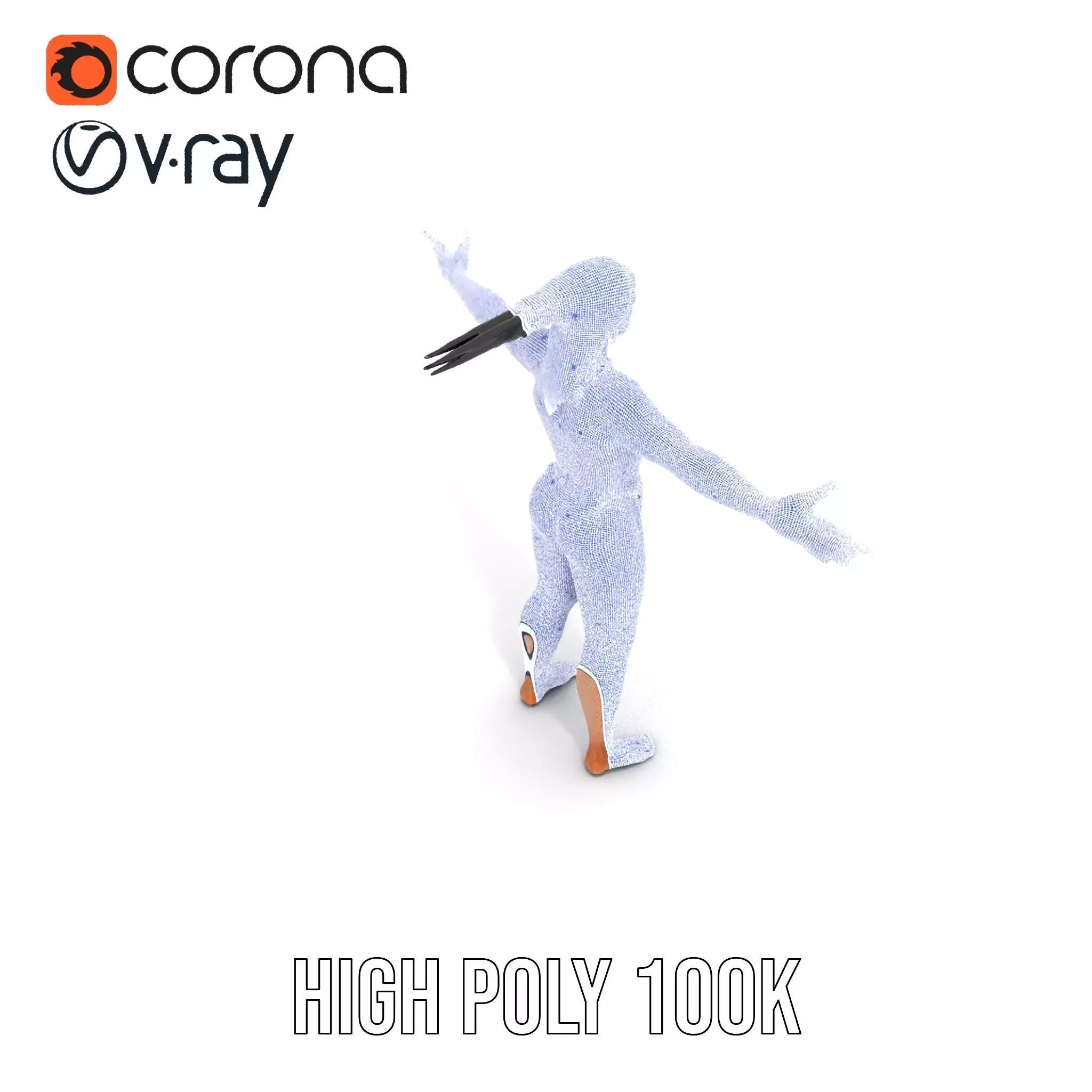 Elegant Dancer Pose model pack Low-poly 3D model_32