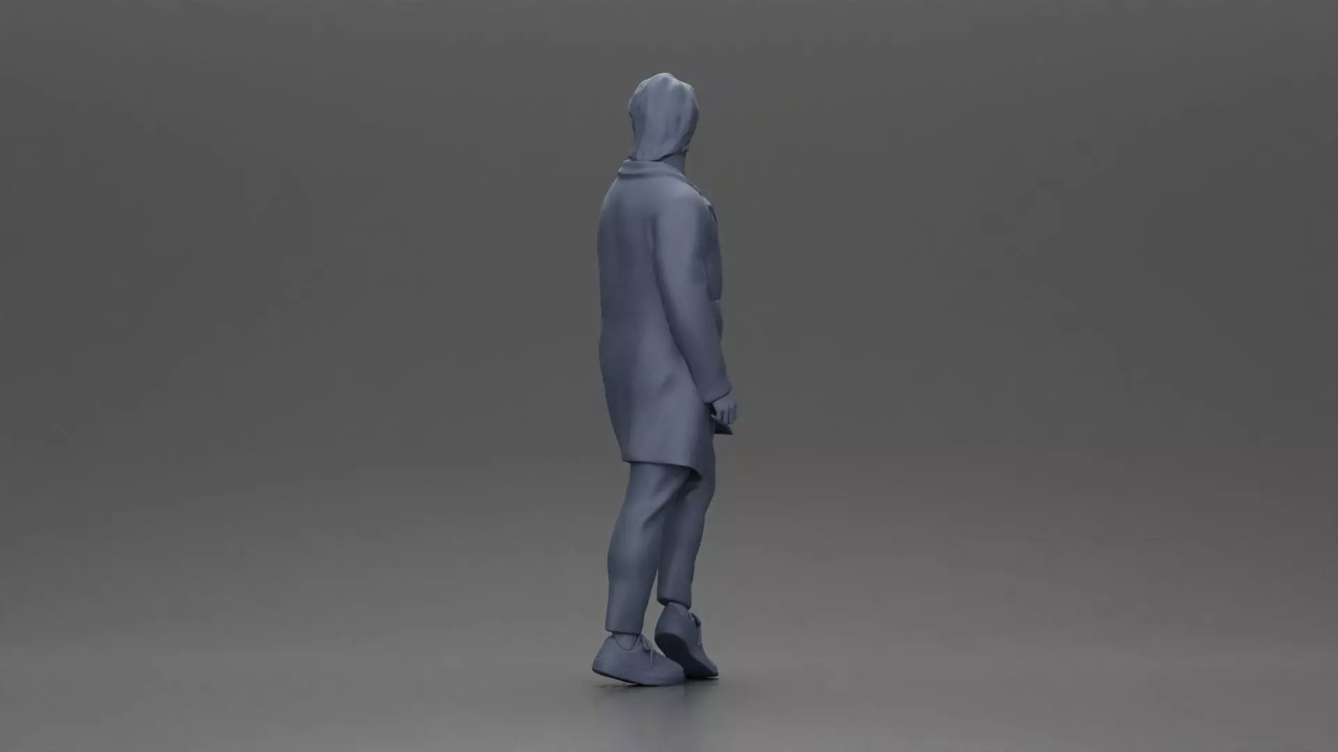 Man in brown coat glances sideways dressed in stylish winterwear 3D print model_8