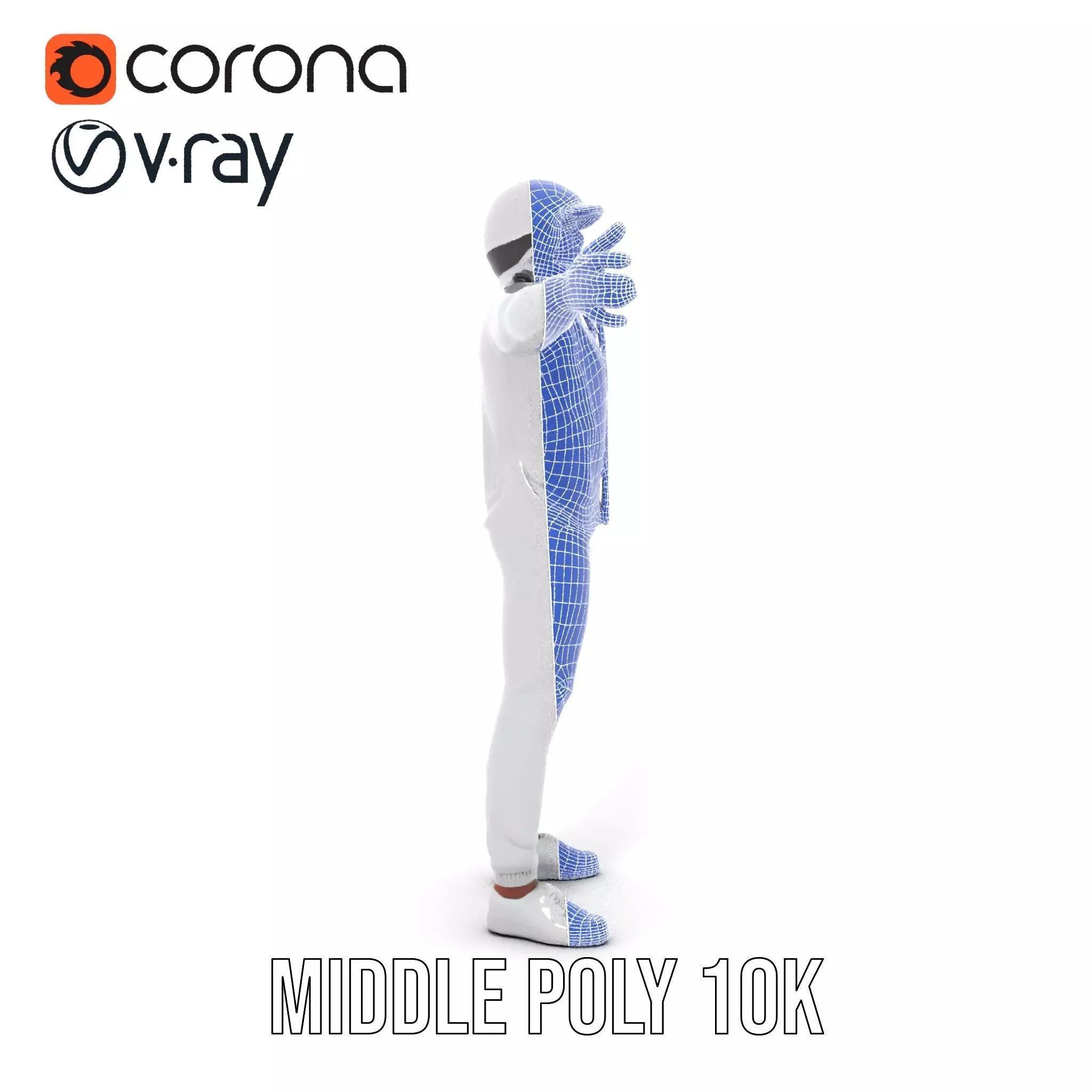 Futuristic Silver Suit model pack Low-poly 3D model_26