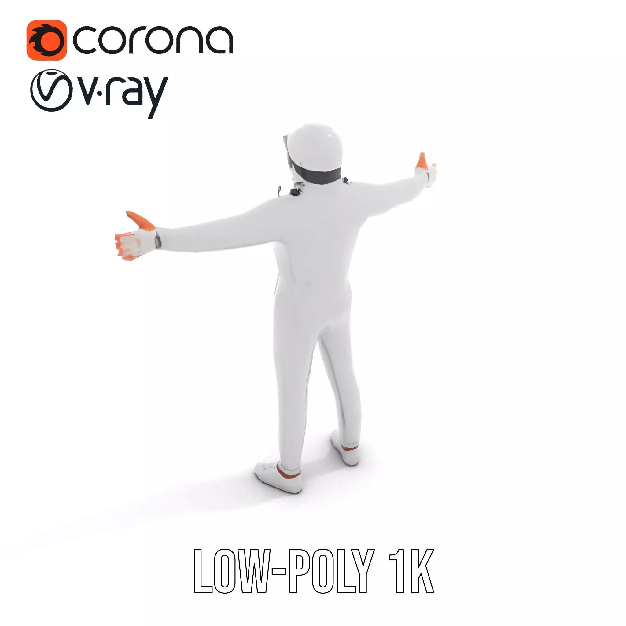 Futuristic Silver Suit model pack Low-poly 3D model_9