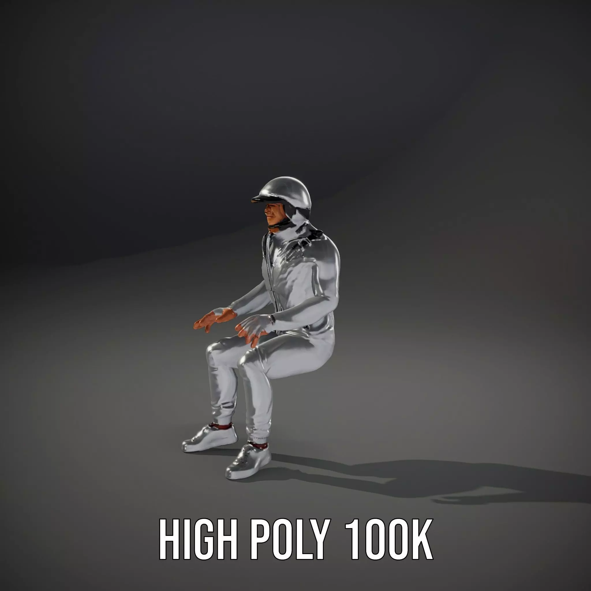 Futuristic Silver Suit model pack Low-poly 3D model_10