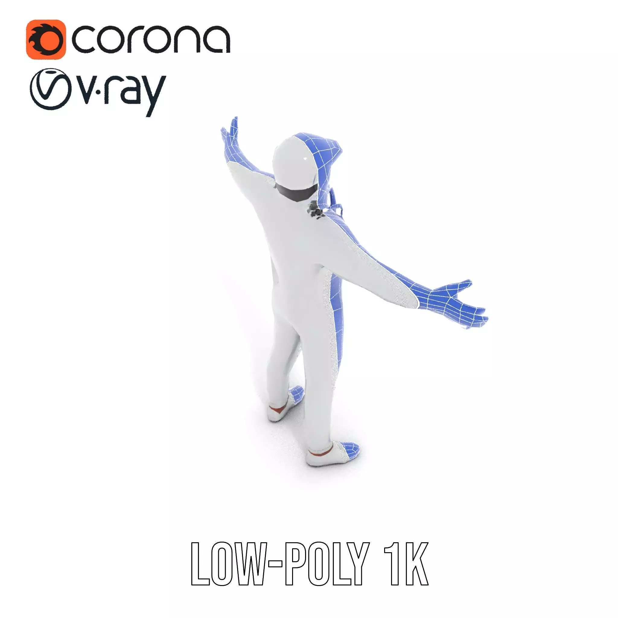 Futuristic Silver Suit model pack Low-poly 3D model_22