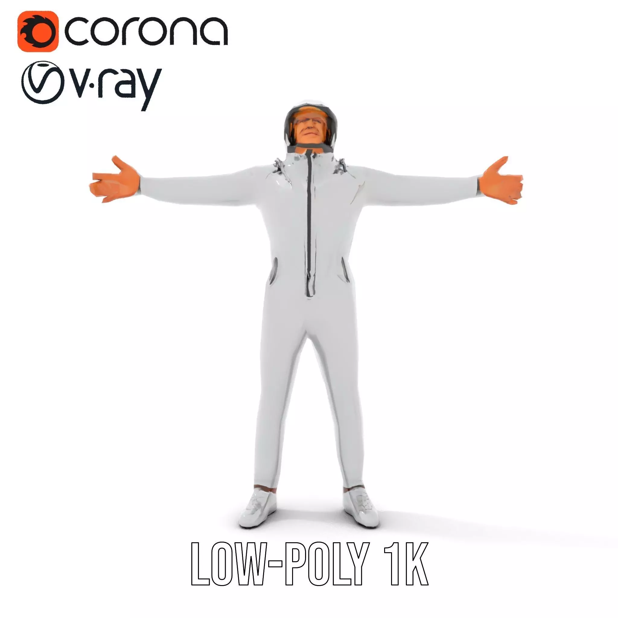 Futuristic Silver Suit model pack Low-poly 3D model_17