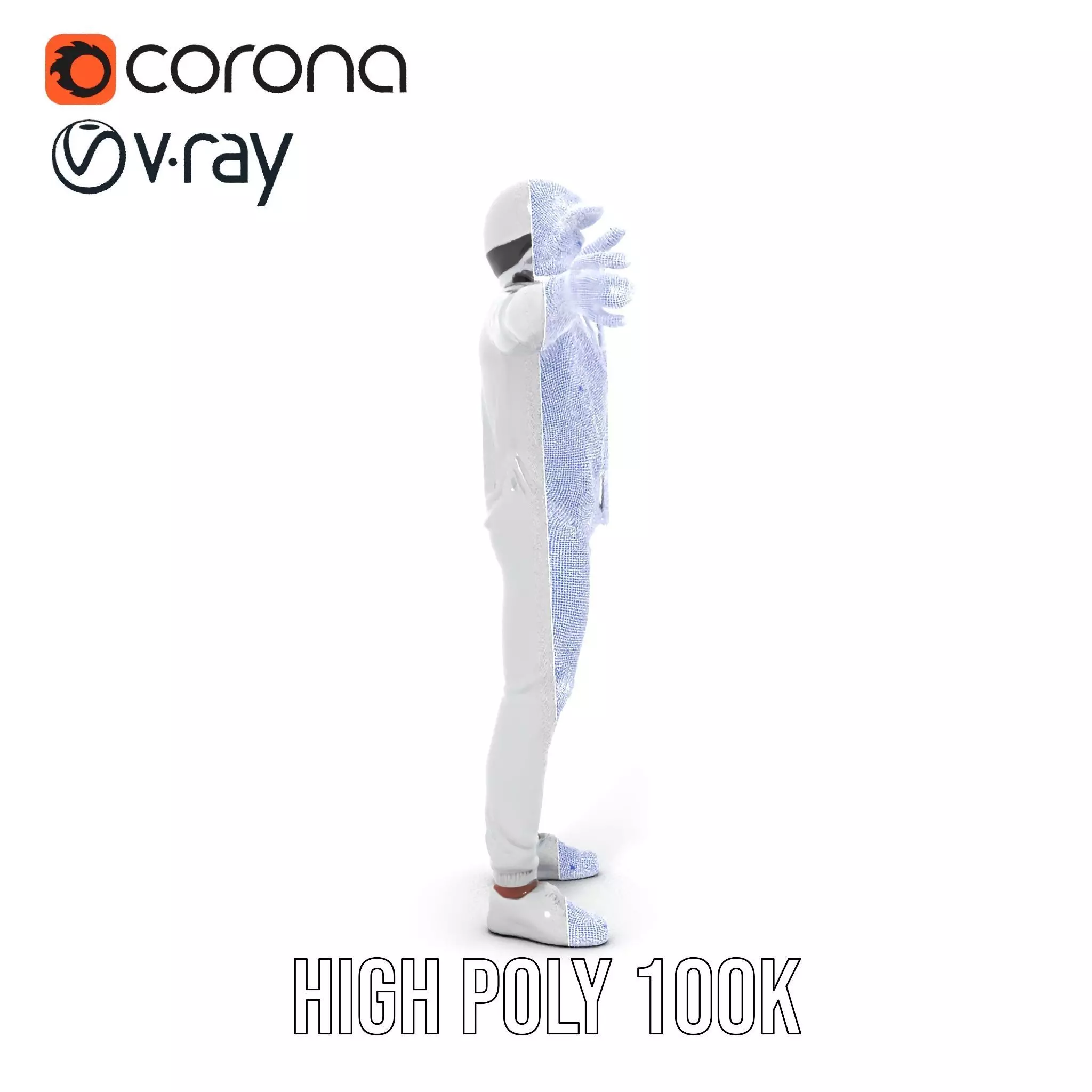 Futuristic Silver Suit model pack Low-poly 3D model_32