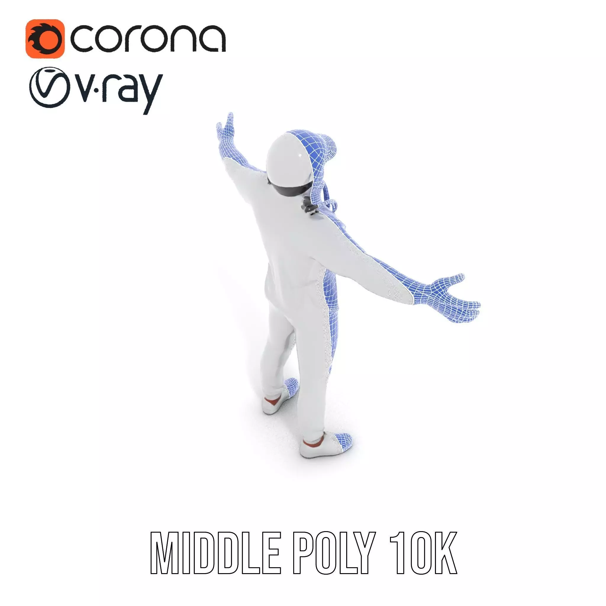 Futuristic Silver Suit model pack Low-poly 3D model_23