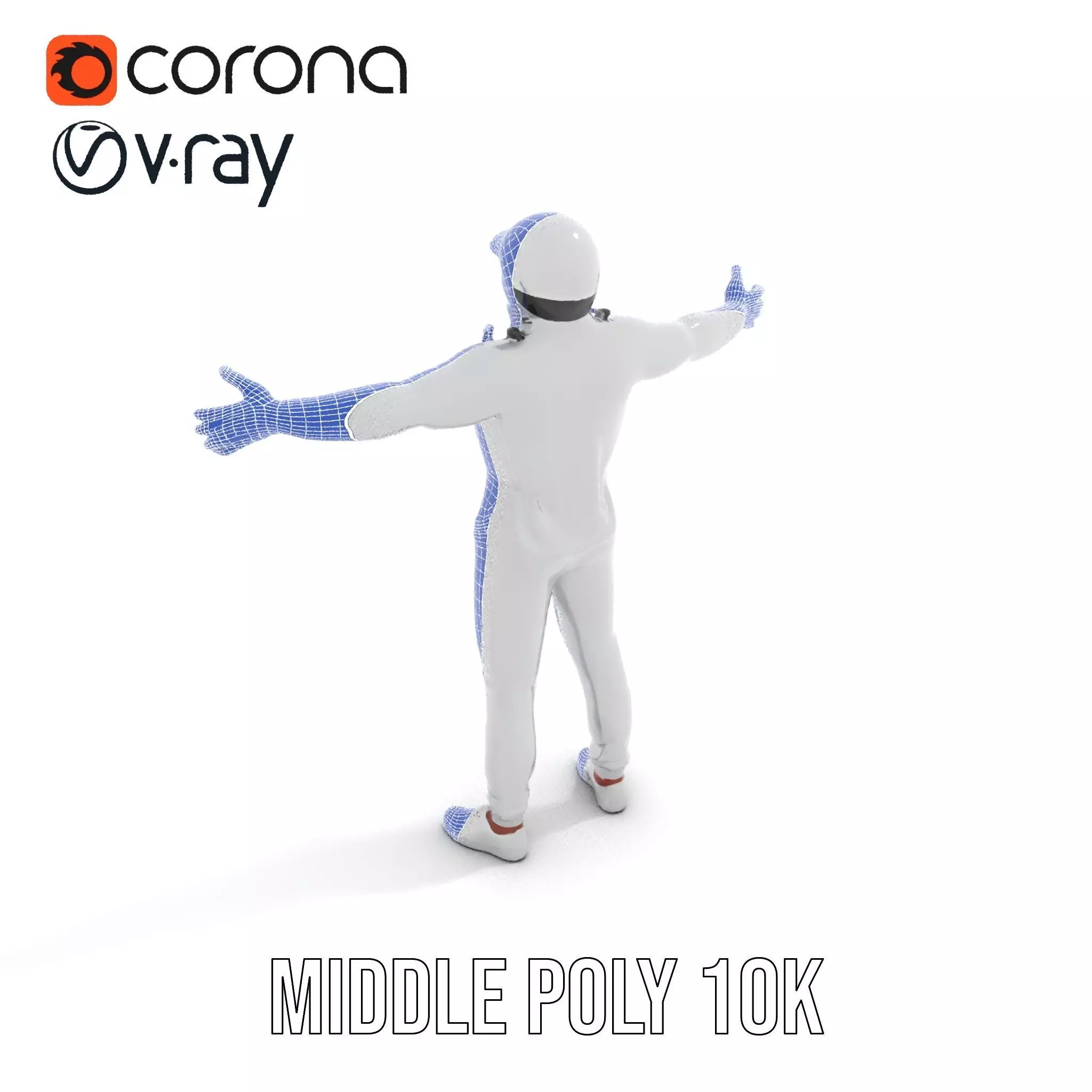 Futuristic Silver Suit model pack Low-poly 3D model_13