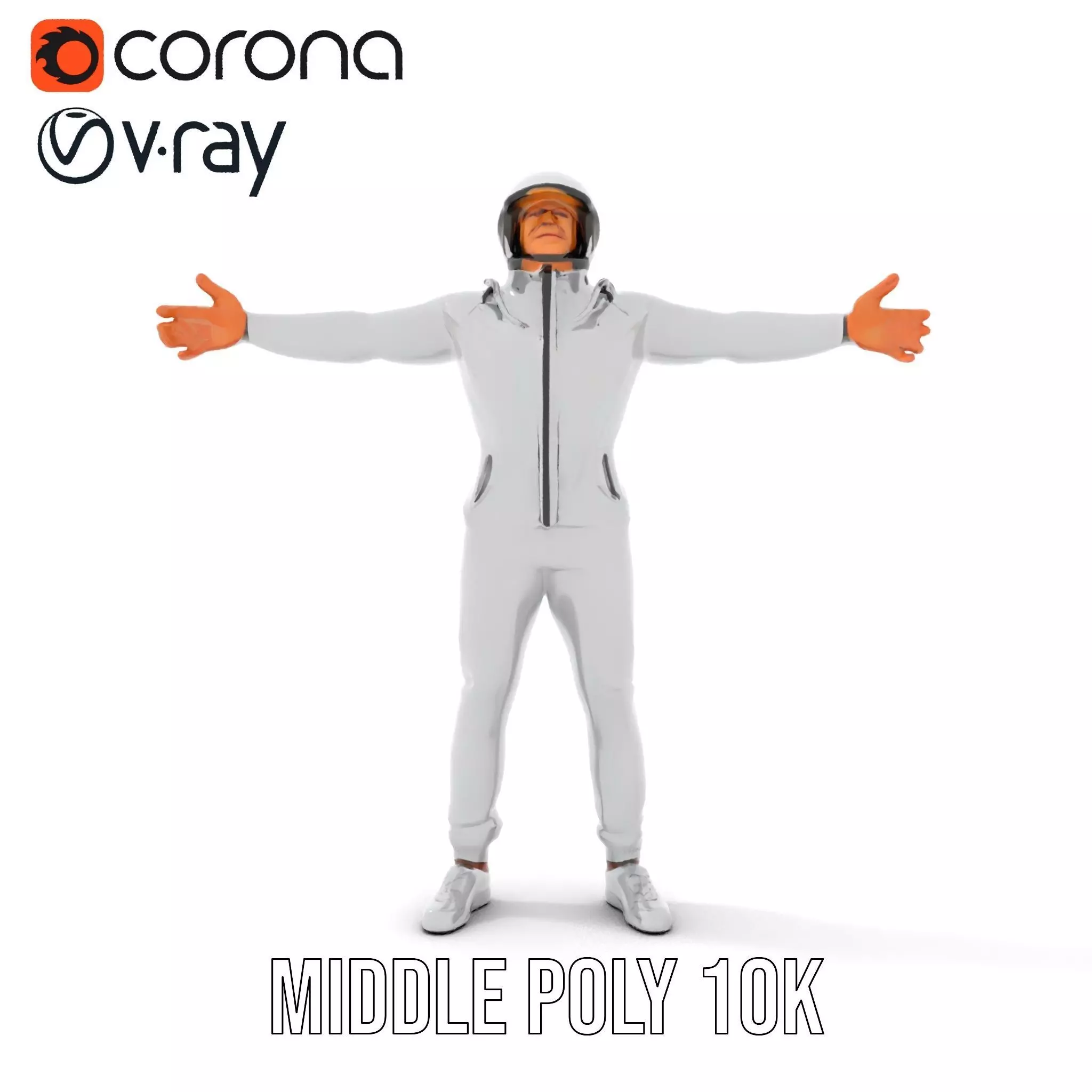 Futuristic Silver Suit model pack Low-poly 3D model_16