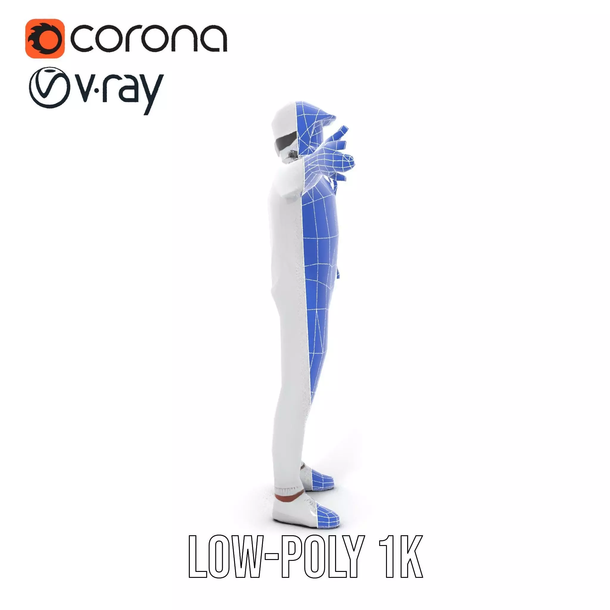 Futuristic Silver Suit model pack Low-poly 3D model_30