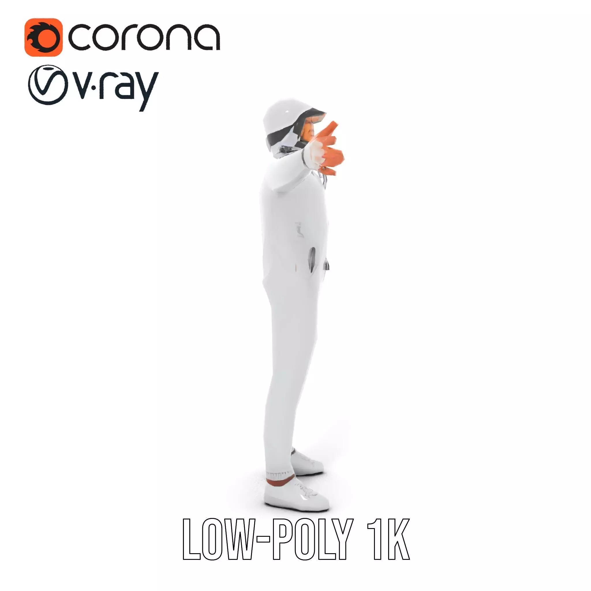 Futuristic Silver Suit model pack Low-poly 3D model_14