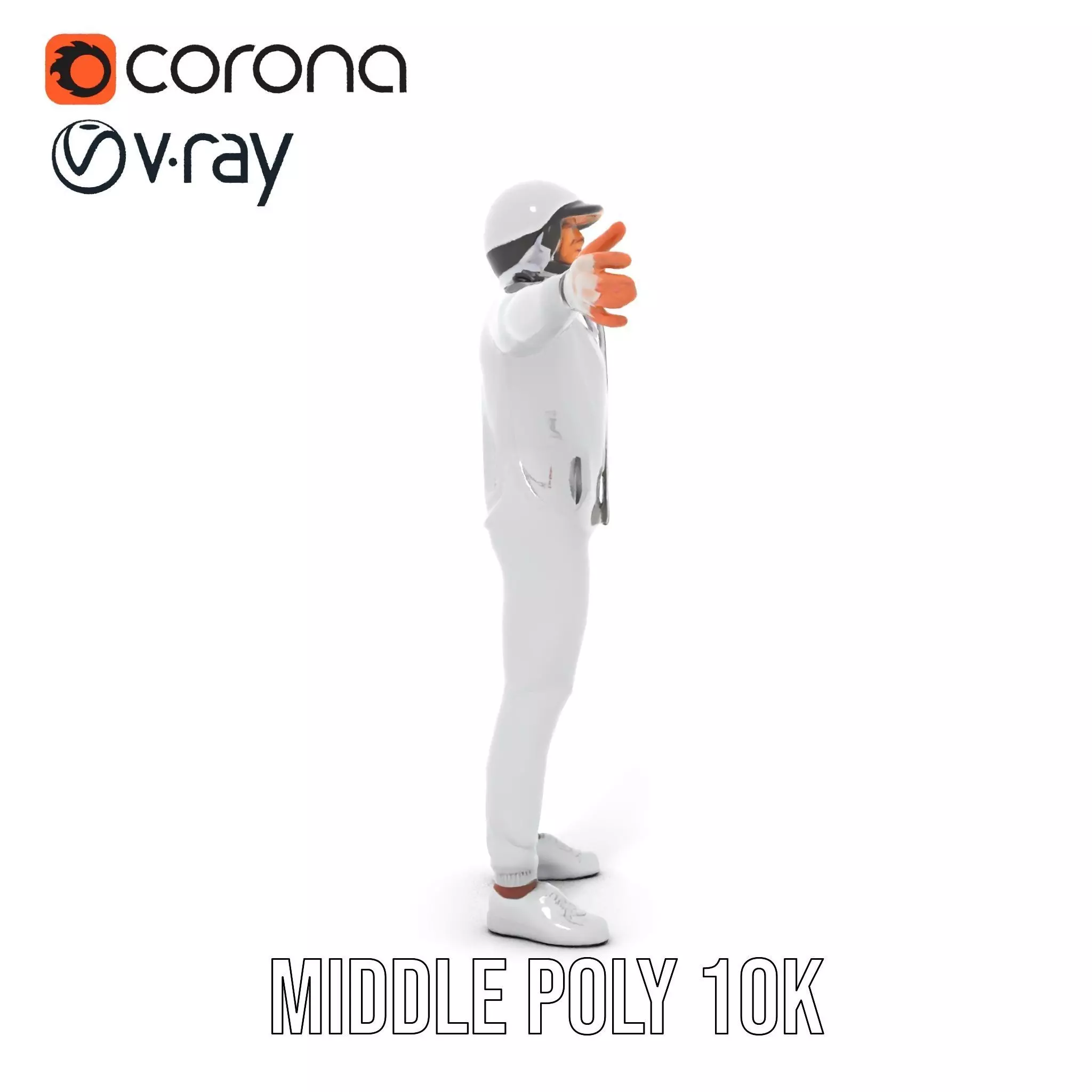 Futuristic Silver Suit model pack Low-poly 3D model_5