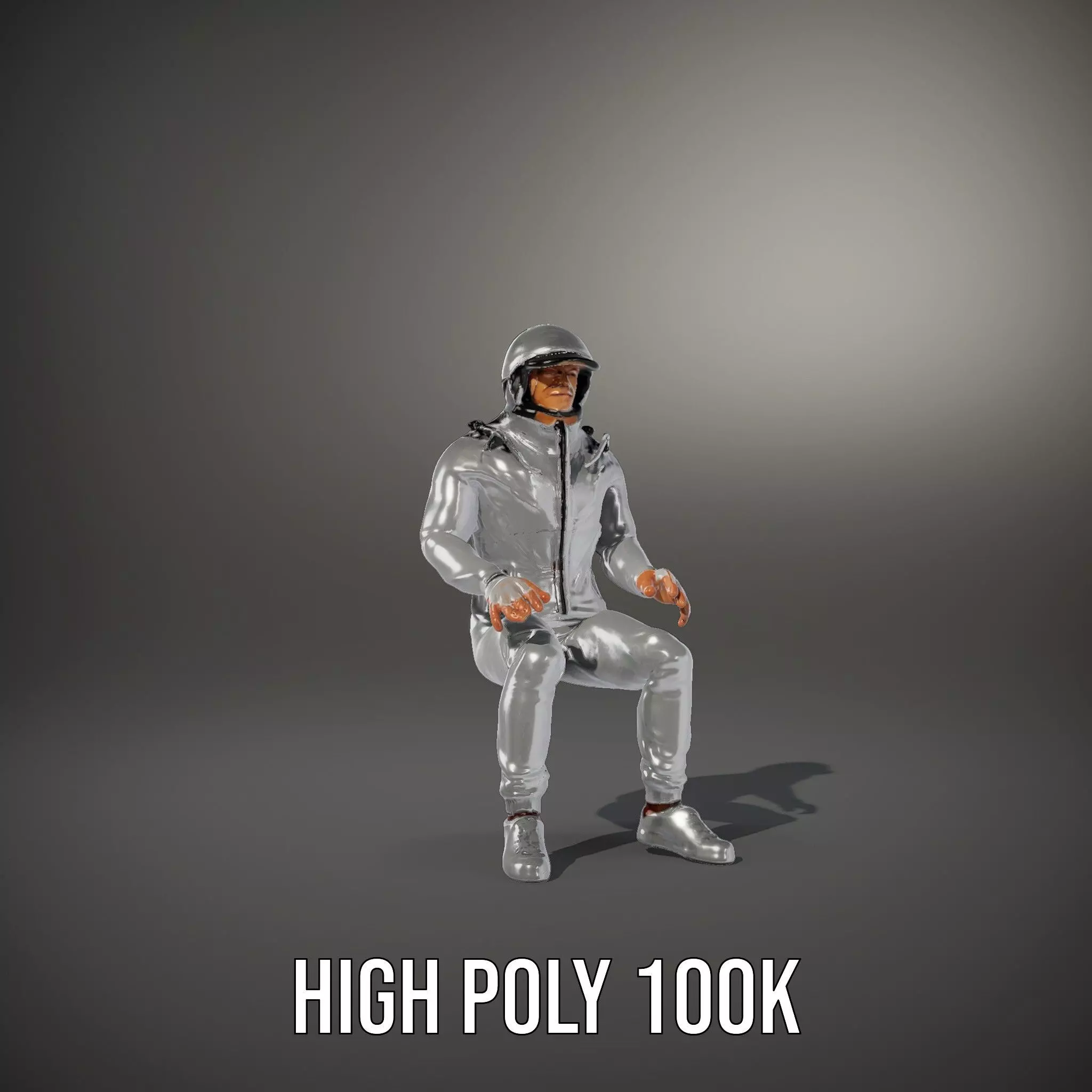 Futuristic Silver Suit model pack Low-poly 3D model_8