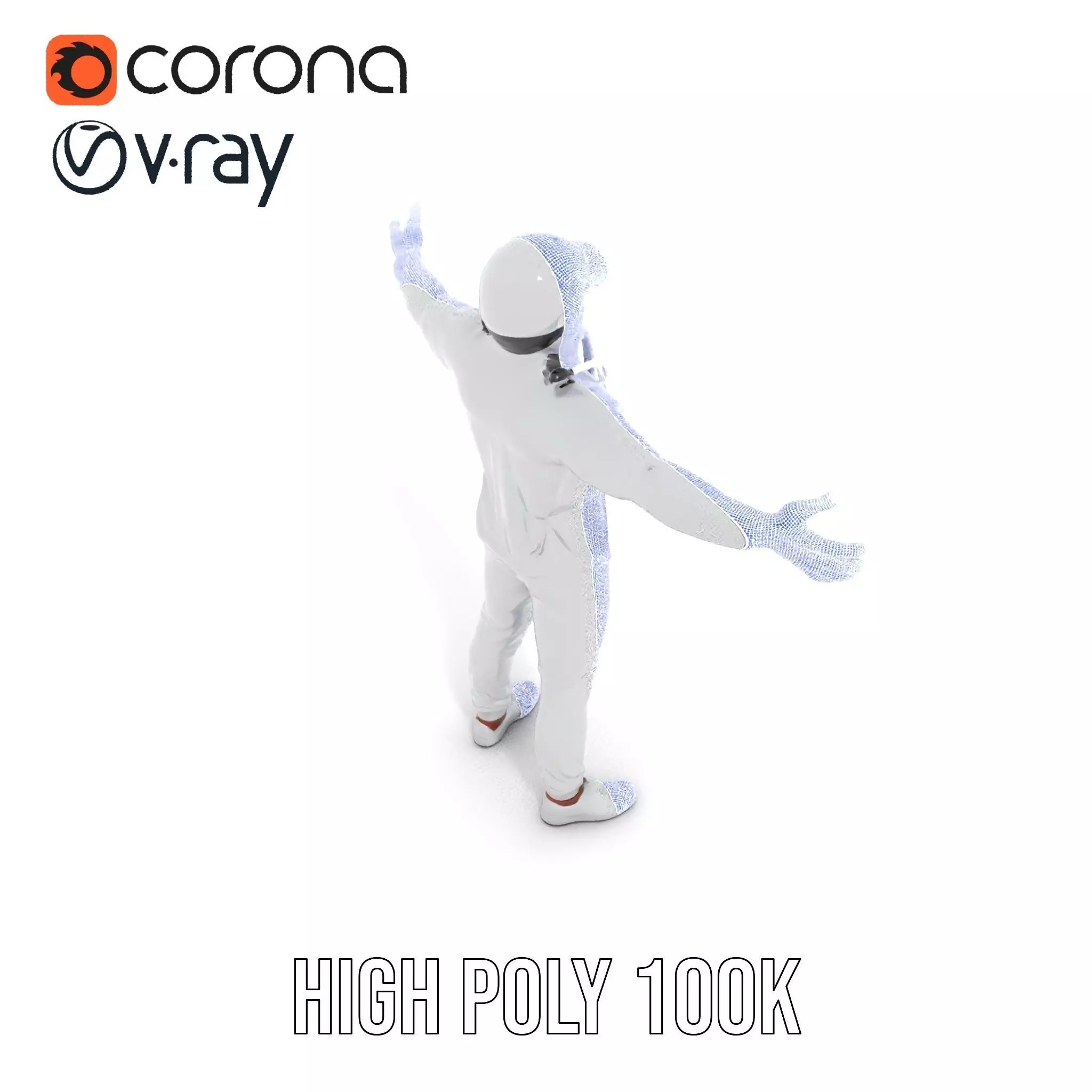 Futuristic Silver Suit model pack Low-poly 3D model_34