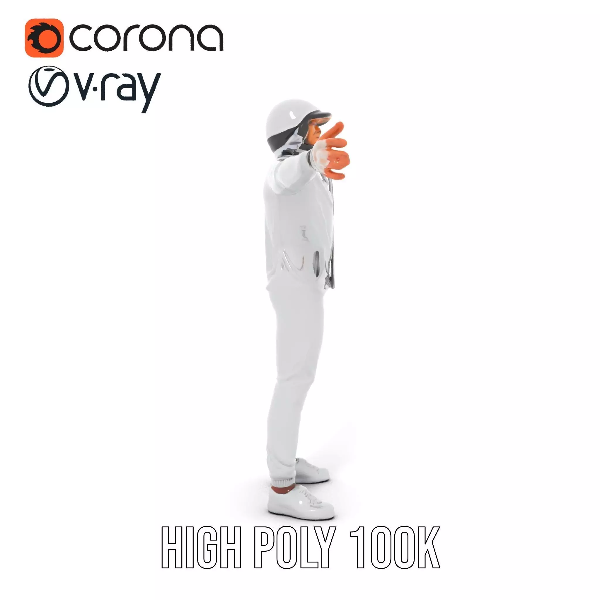 Futuristic Silver Suit model pack Low-poly 3D model_15