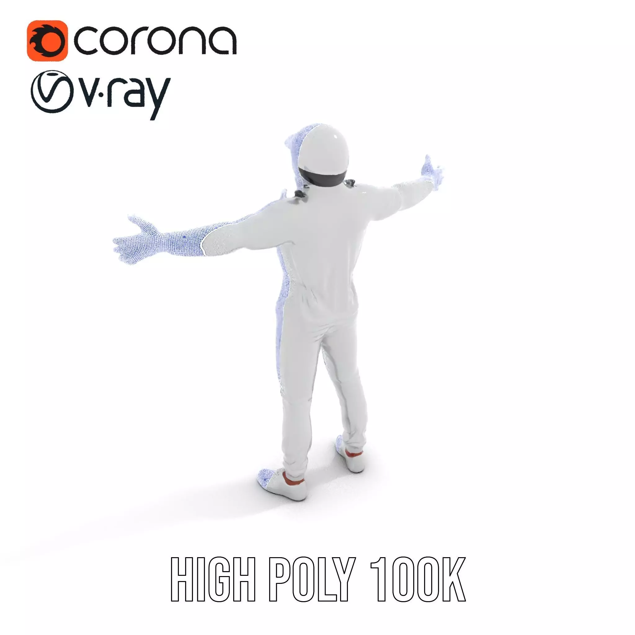 Futuristic Silver Suit model pack Low-poly 3D model_33