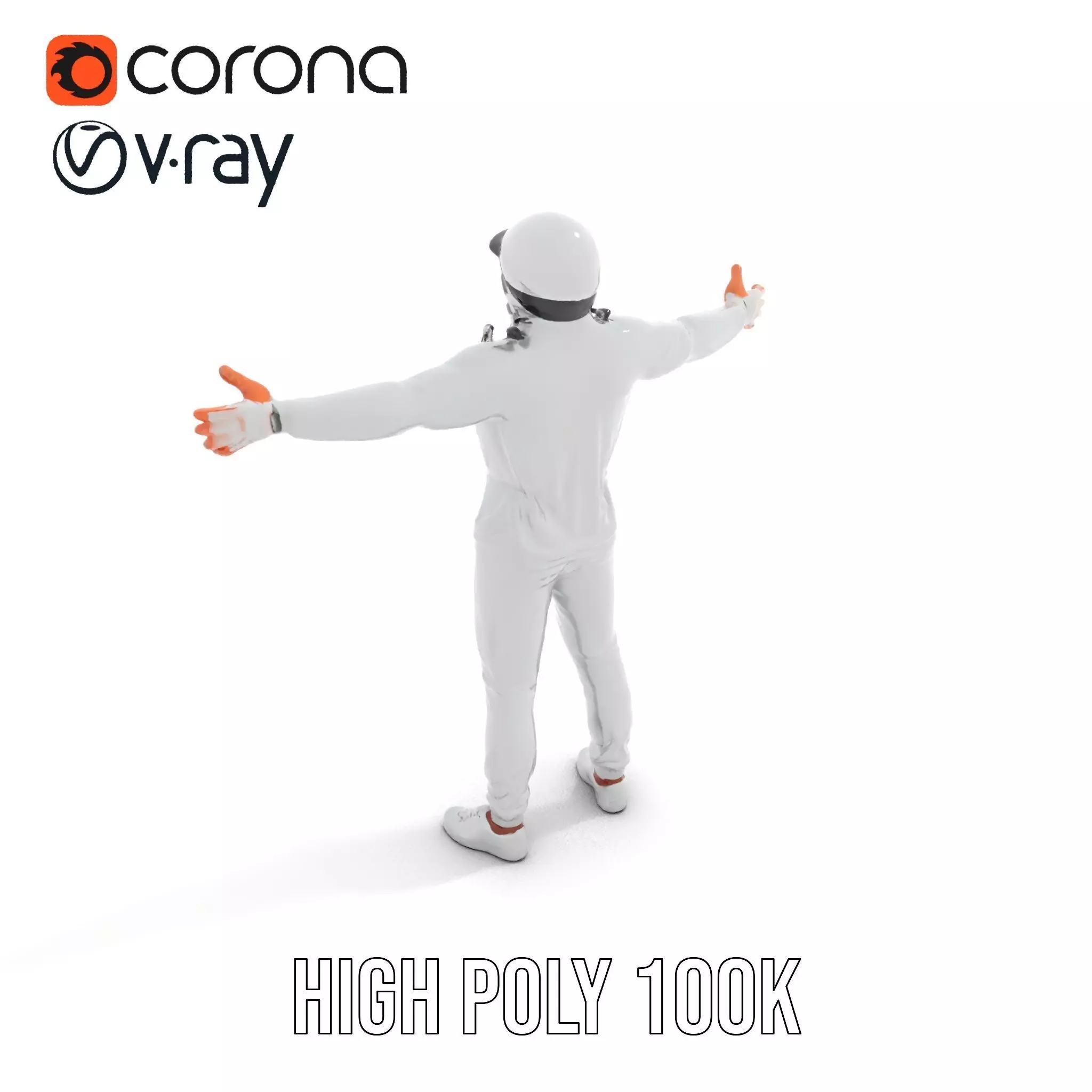 Futuristic Silver Suit model pack Low-poly 3D model_18