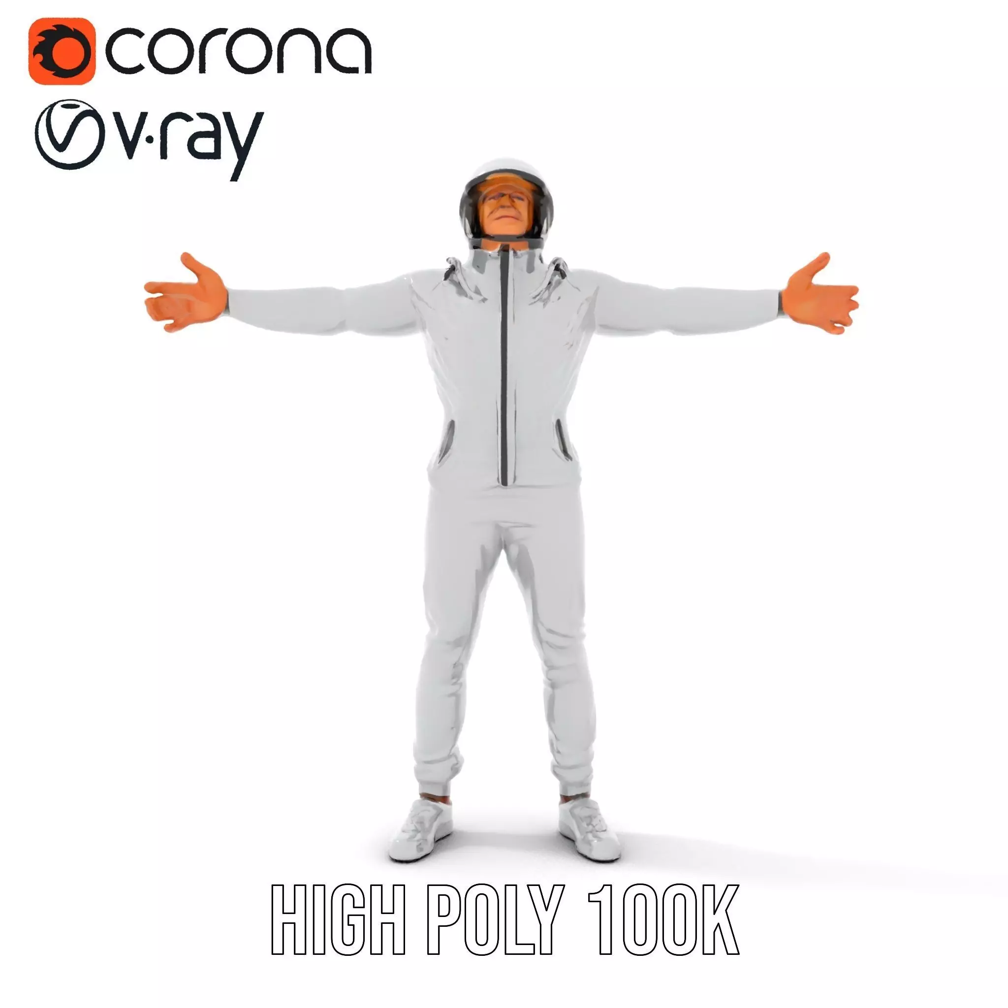 Futuristic Silver Suit model pack Low-poly 3D model_25