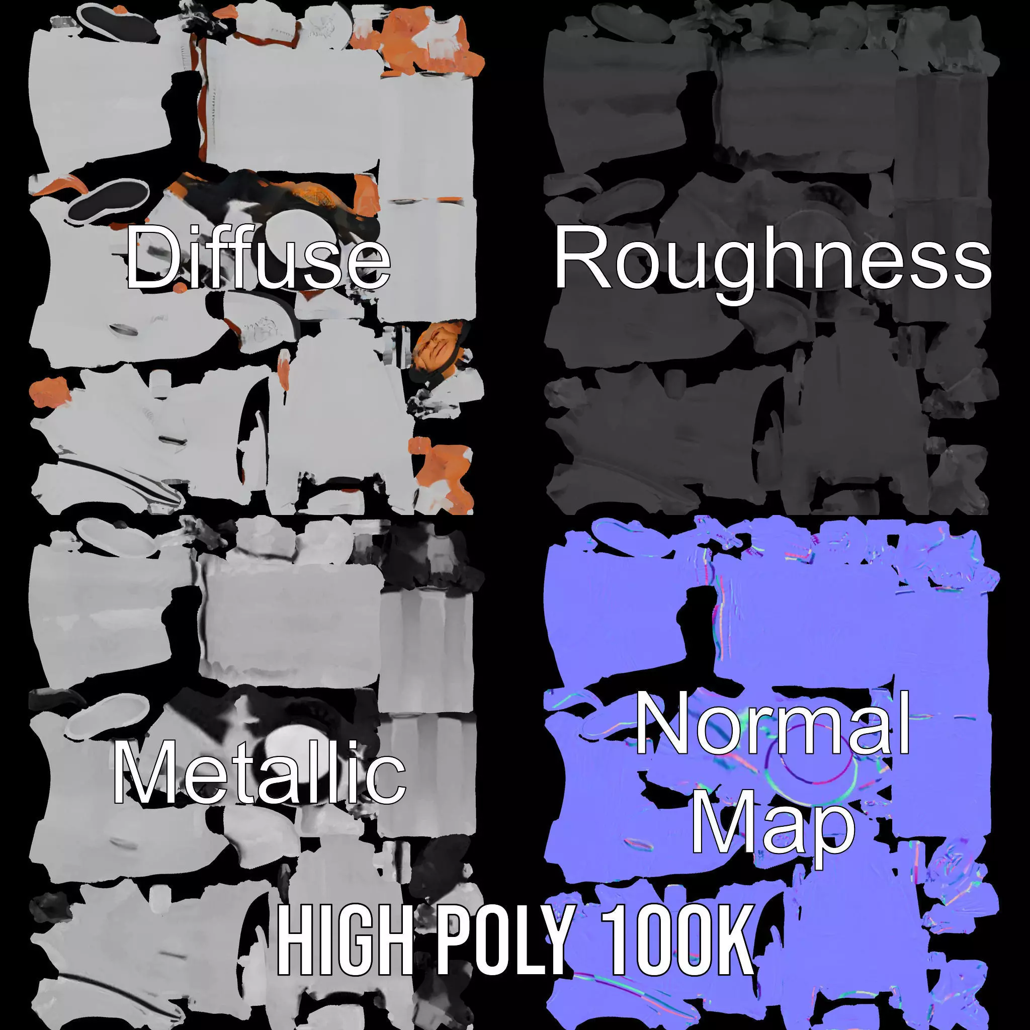 Futuristic Silver Suit model pack Low-poly 3D model_3