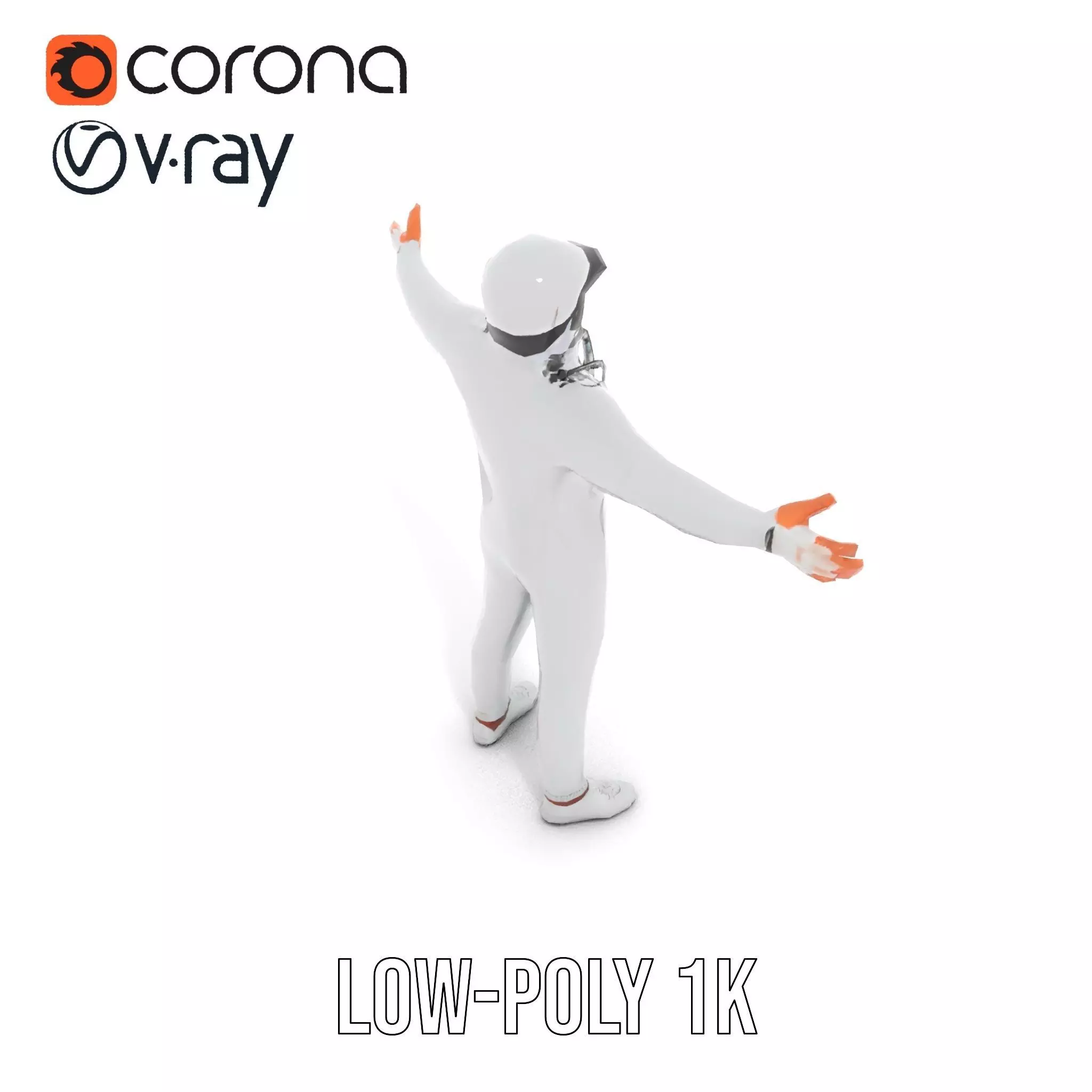 Futuristic Silver Suit model pack Low-poly 3D model_12