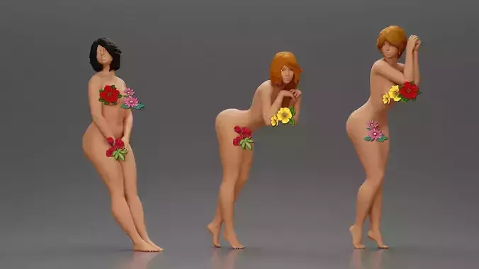 3 naked women April 2