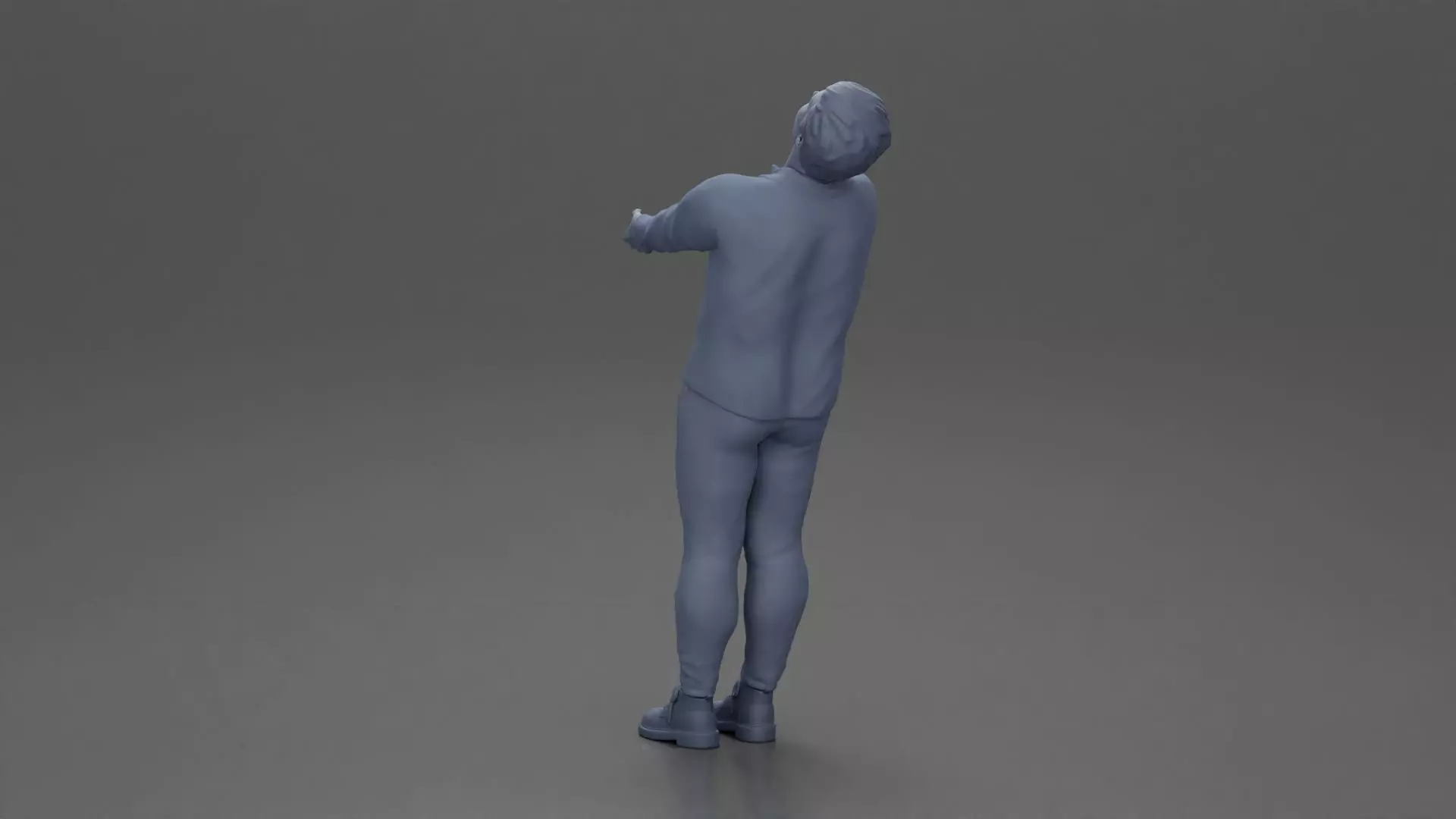 Man leaning back holding hands enjoying a playful dance moment 3D print model_8