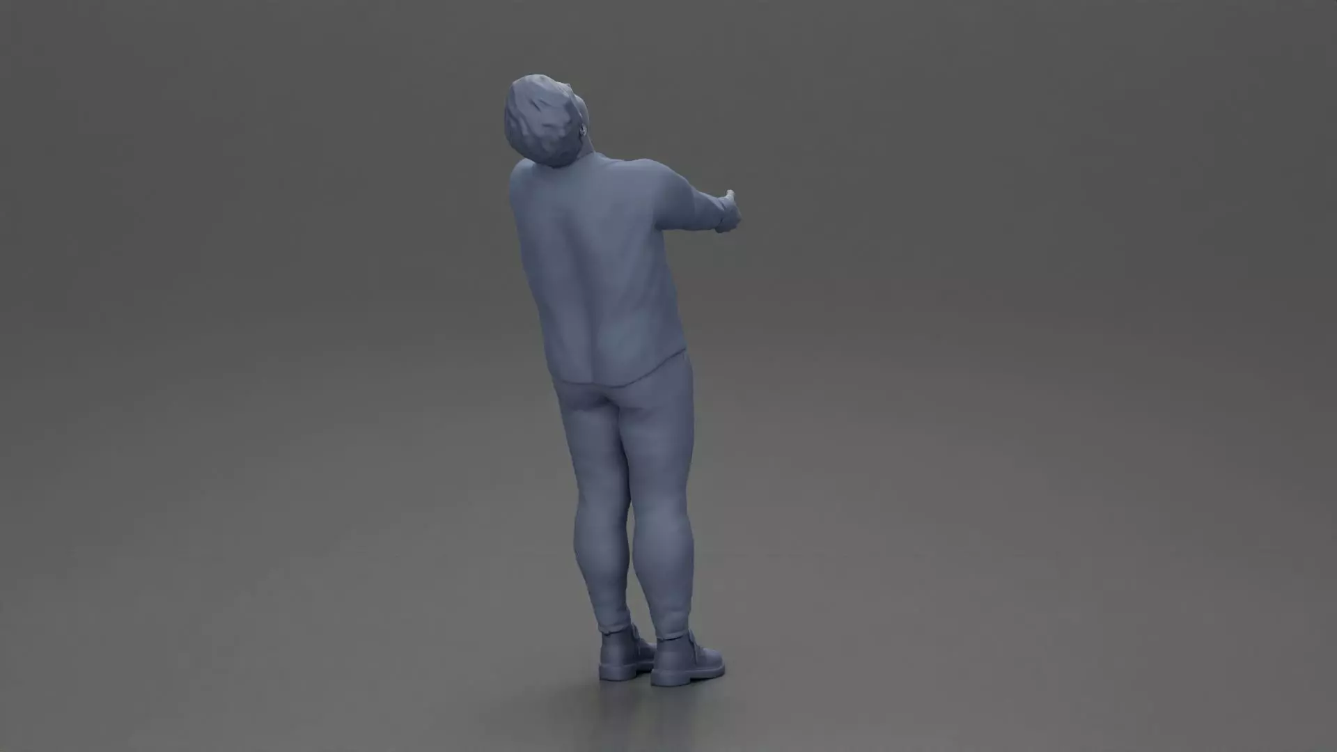 Man leaning back holding hands enjoying a playful dance moment 3D print model_7