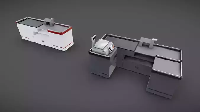 Cashier Counters Low-poly 3D model