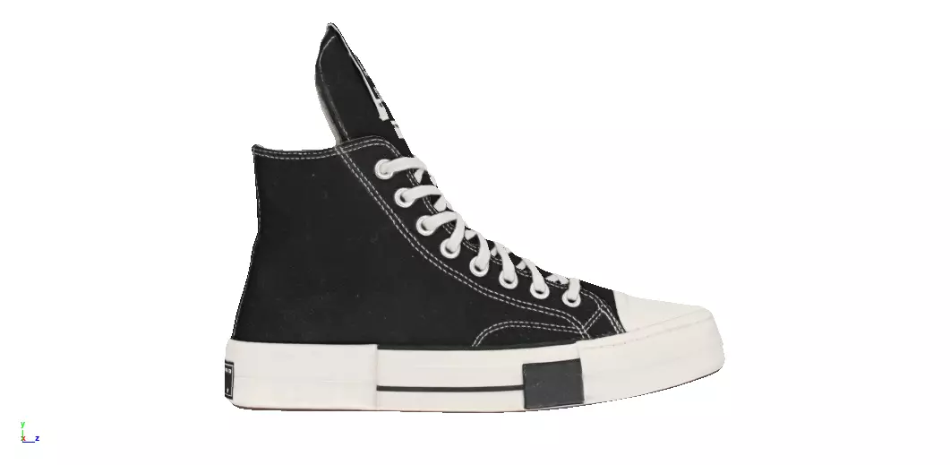 rick owens x converse chuck taylor High Low-poly 3D model_1