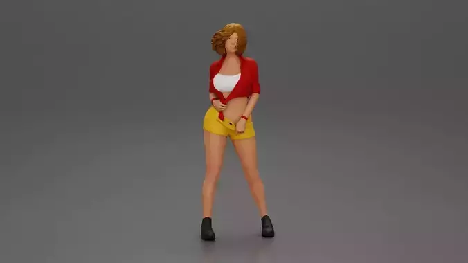 Woman Posing Boldly in Vibrant Summer Streetwear Style