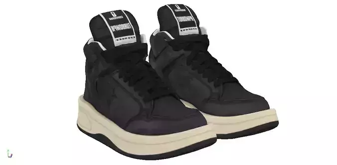Rick Owens x Converse Turbodrk Weapon Low-poly 3D model Rick Owens x Converse Turbodrk Weapon Low-poly 3D model
