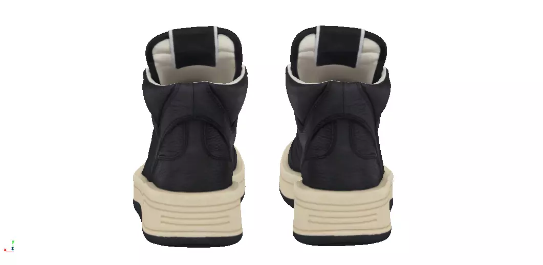 Rick Owens x Converse Turbodrk Weapon Low-poly 3D model_2