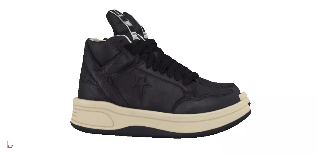 Rick Owens x Converse Turbodrk Weapon Low-poly 3D model_1