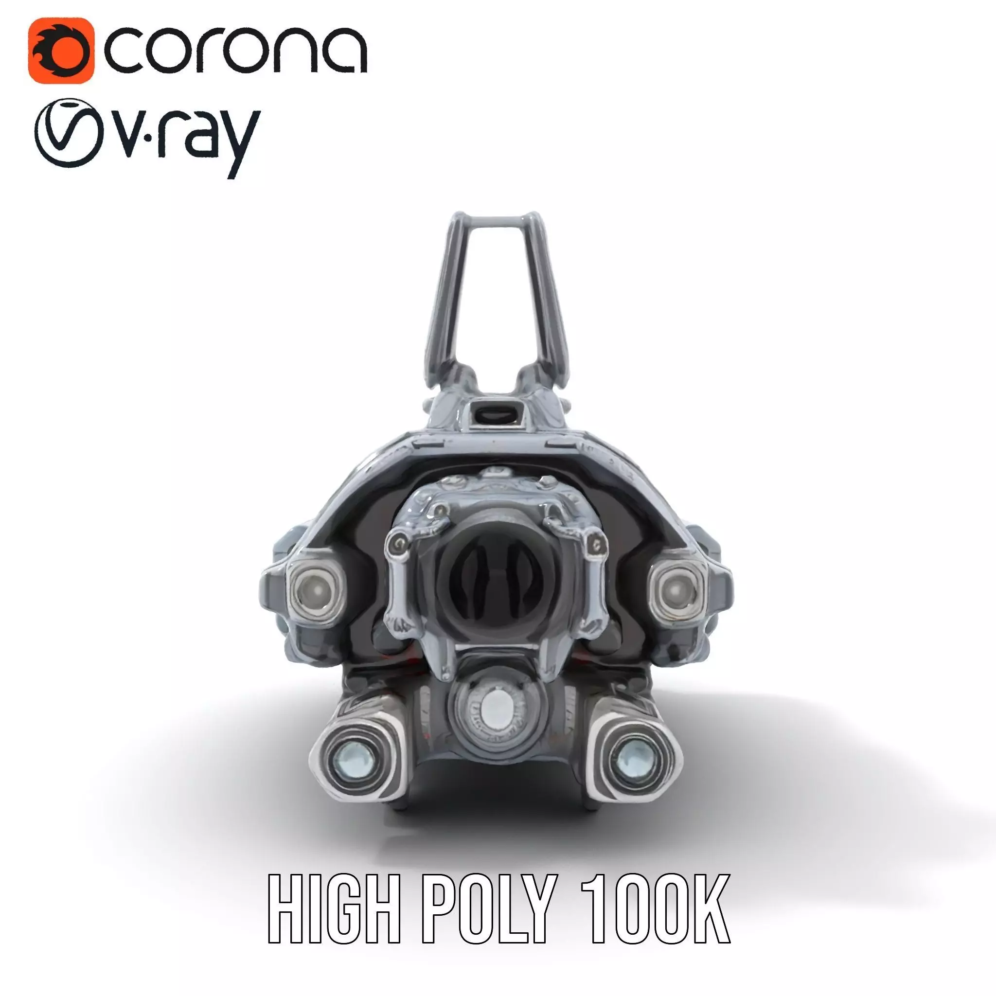 Futuristic Spaceship model pack Low-poly 3D model_15