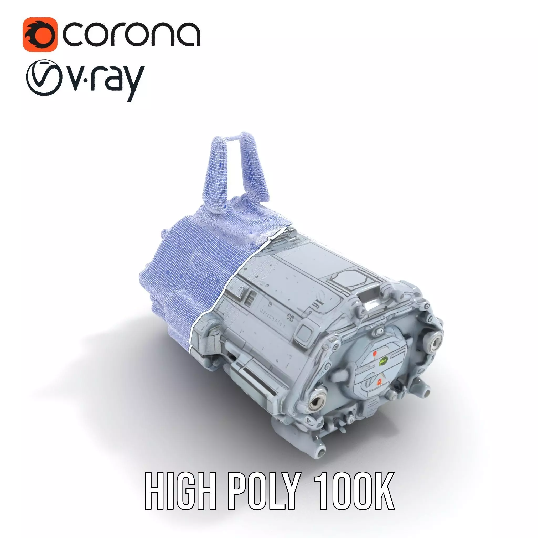 Futuristic Spaceship model pack Low-poly 3D model_26