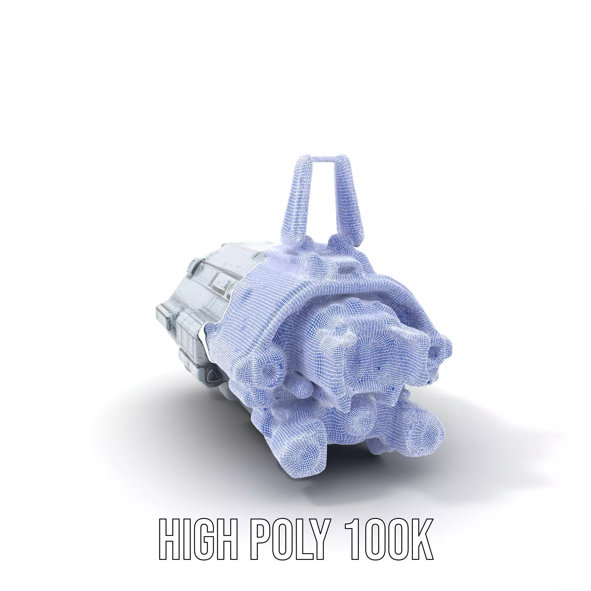 Futuristic Spaceship model pack Low-poly 3D model_4