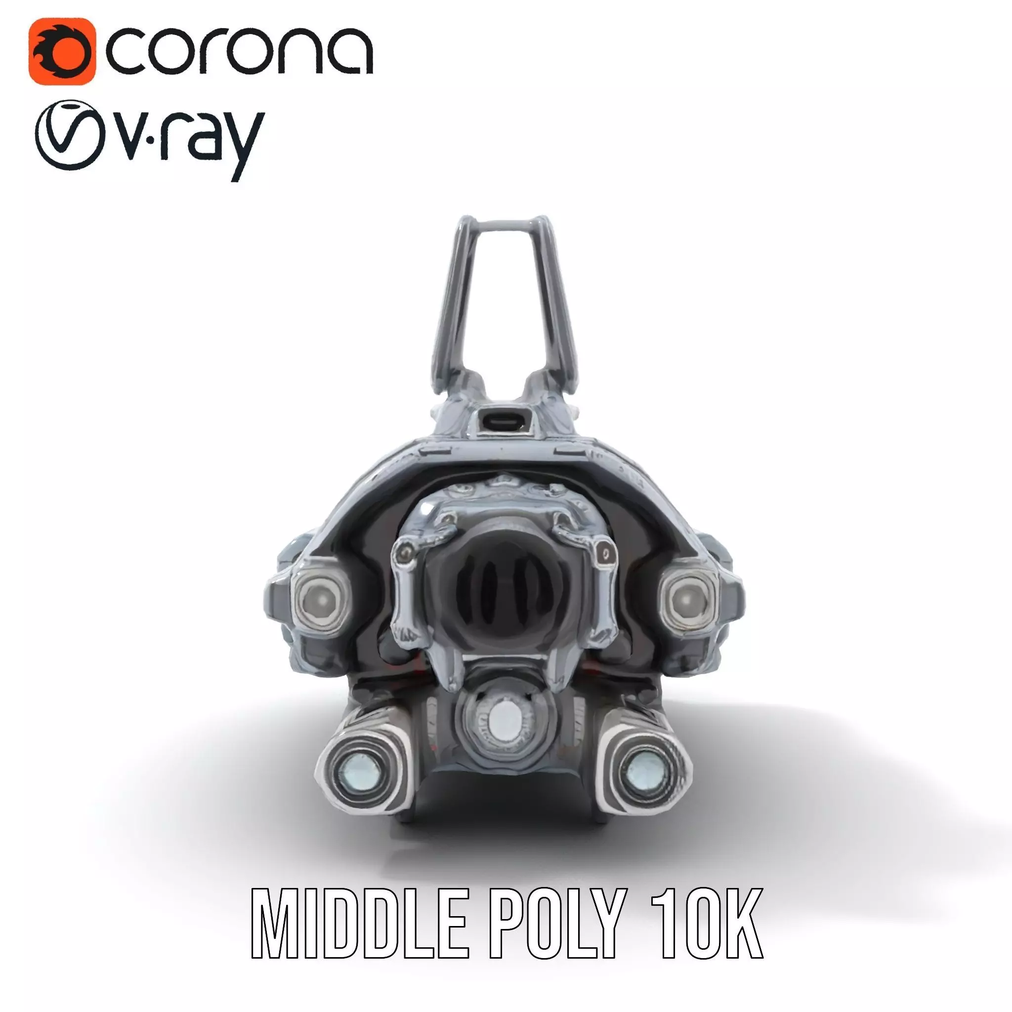 Futuristic Spaceship model pack Low-poly 3D model_18