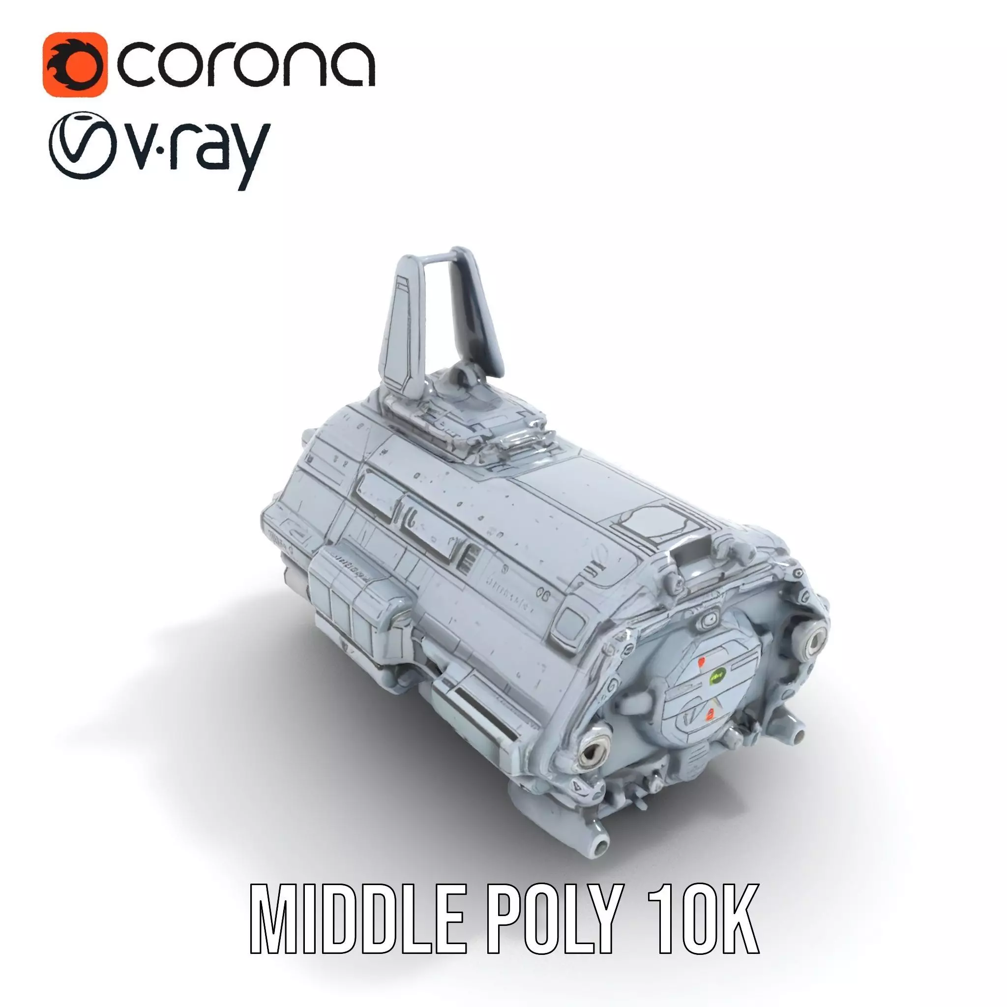 Futuristic Spaceship model pack Low-poly 3D model_11