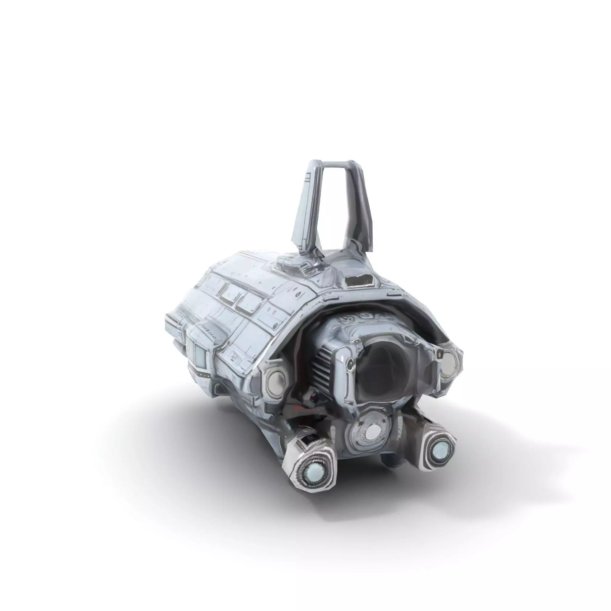 Futuristic Spaceship model pack Low-poly 3D model_9