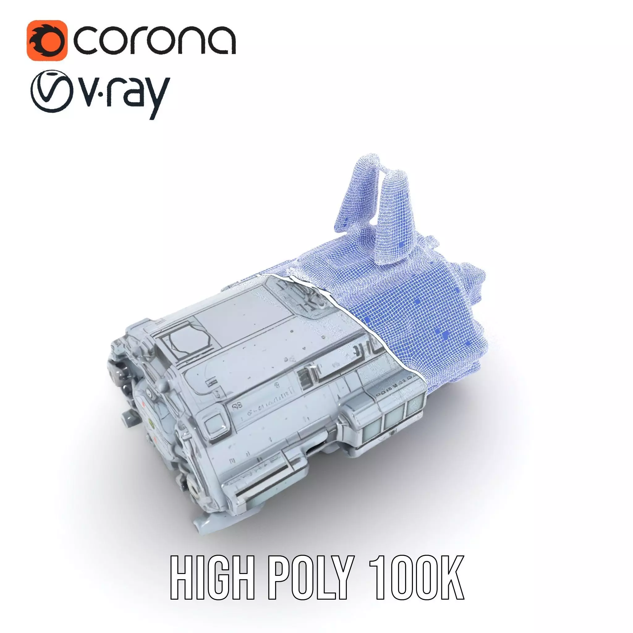 Futuristic Spaceship model pack Low-poly 3D model_32