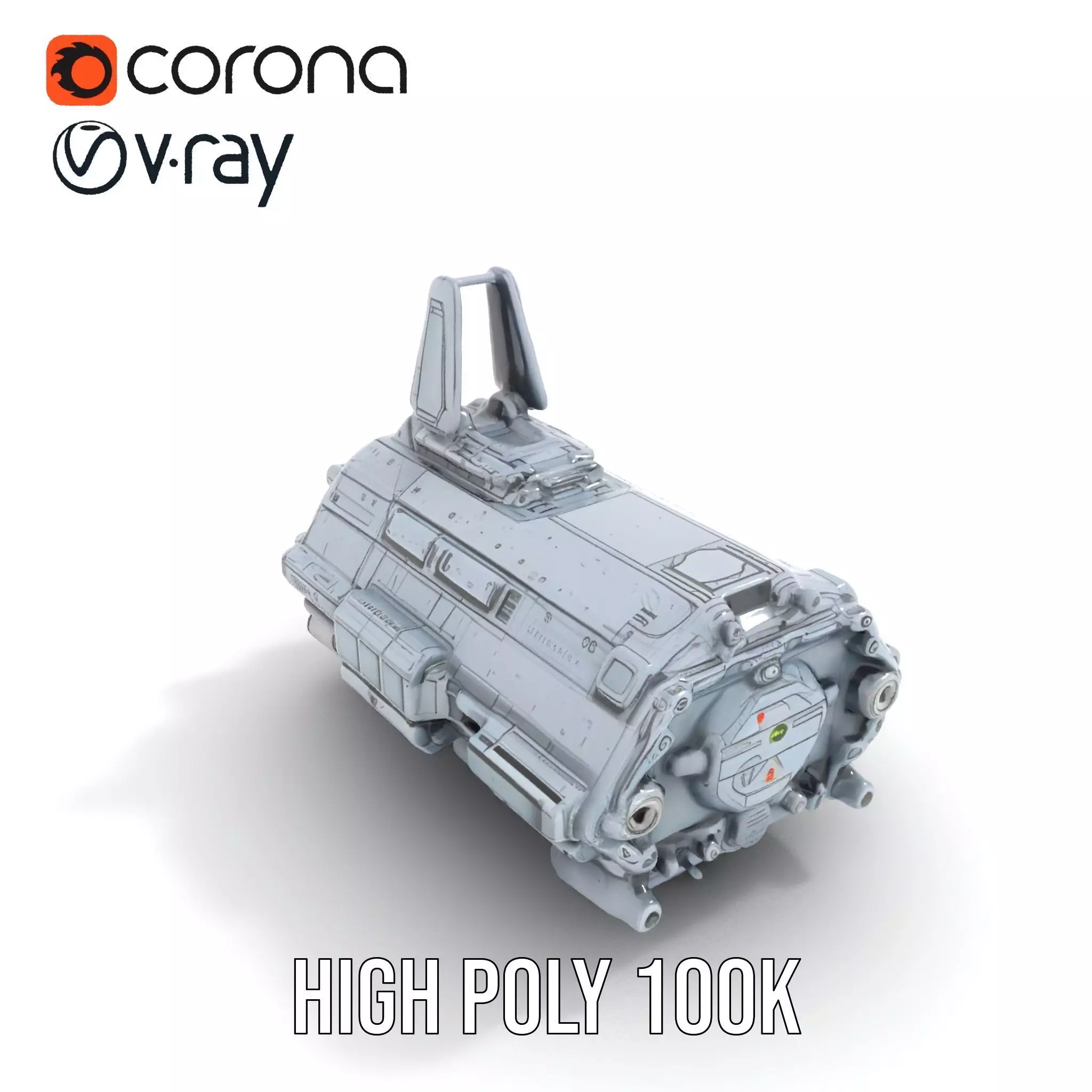 Futuristic Spaceship model pack Low-poly 3D model_23