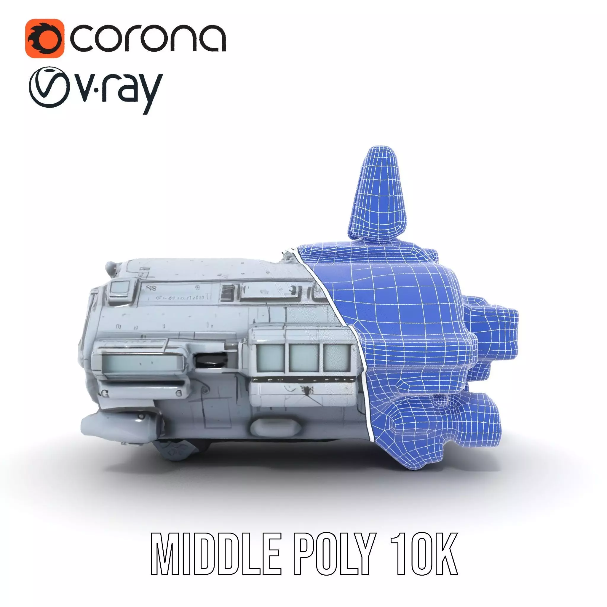 Futuristic Spaceship model pack Low-poly 3D model_29