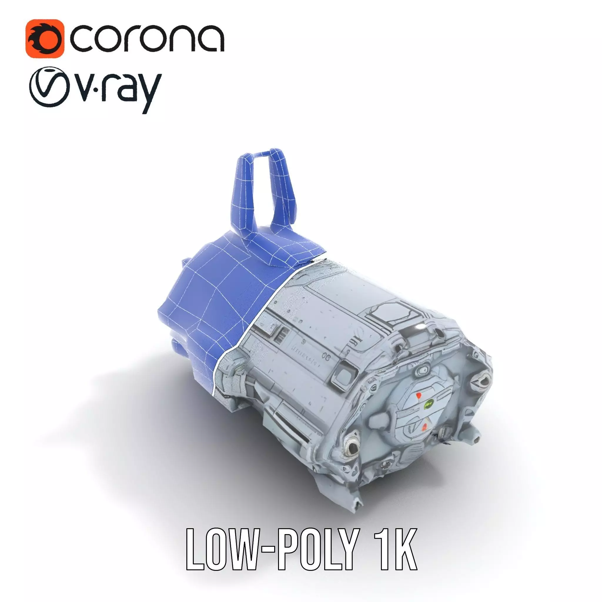 Futuristic Spaceship model pack Low-poly 3D model_30