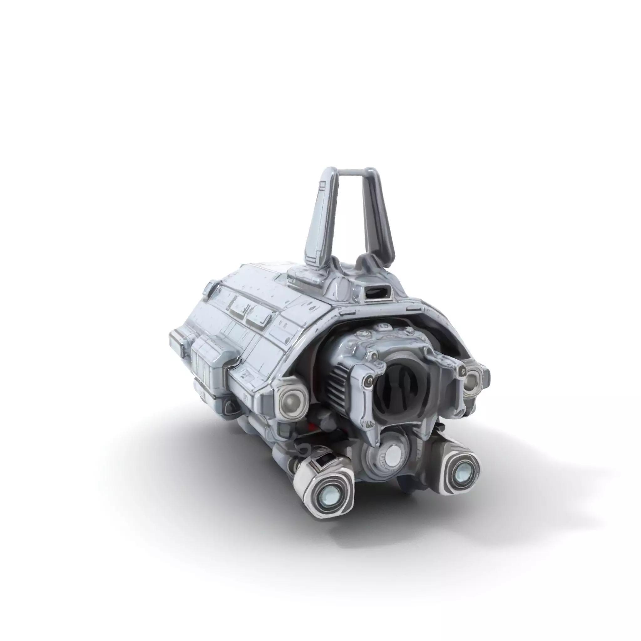 Futuristic Spaceship model pack Low-poly 3D model_0