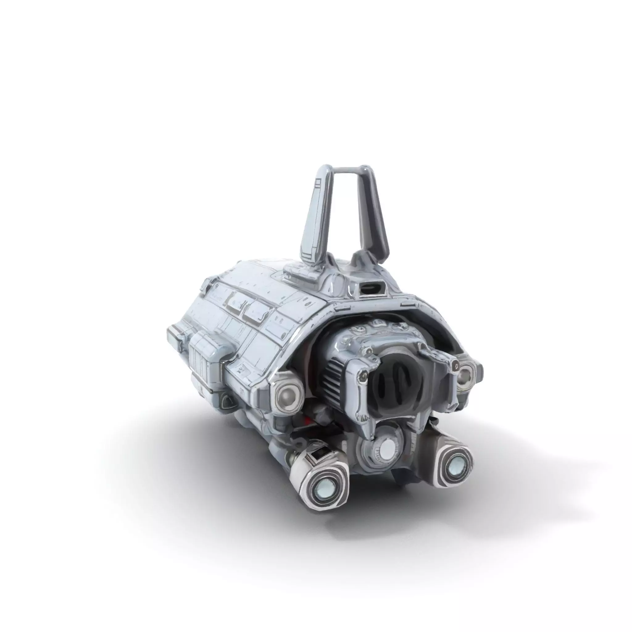 Futuristic Spaceship model pack Low-poly 3D model_6