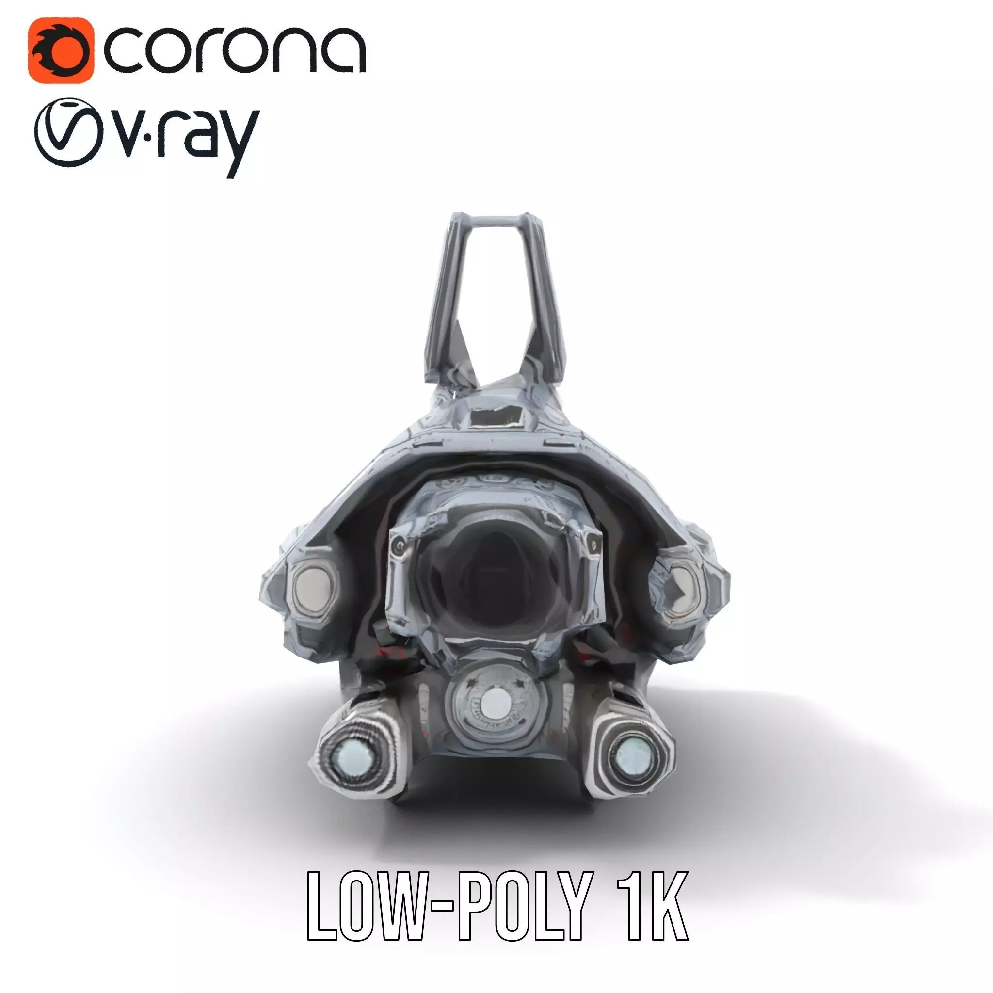 Futuristic Spaceship model pack Low-poly 3D model_19