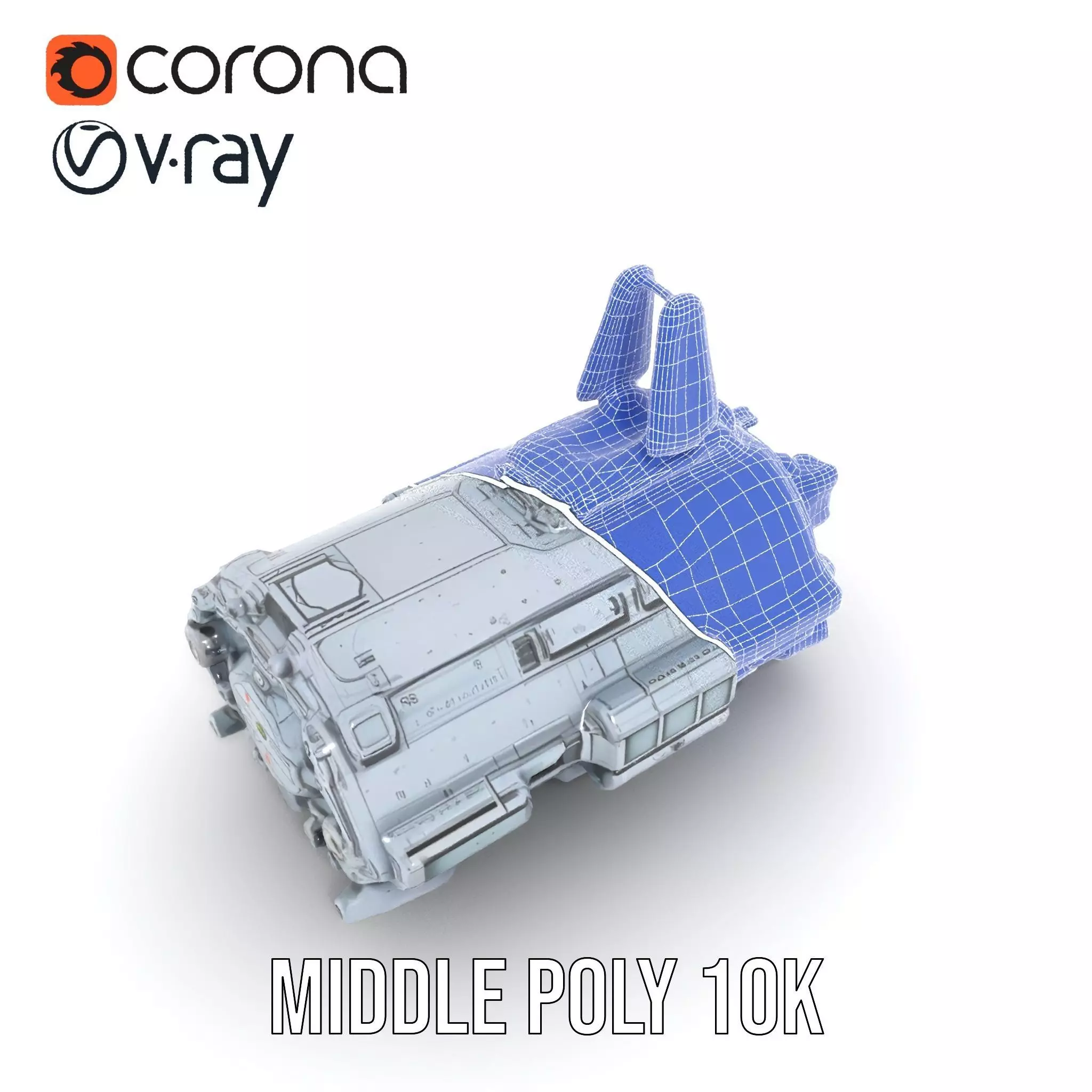 Futuristic Spaceship model pack Low-poly 3D model_13
