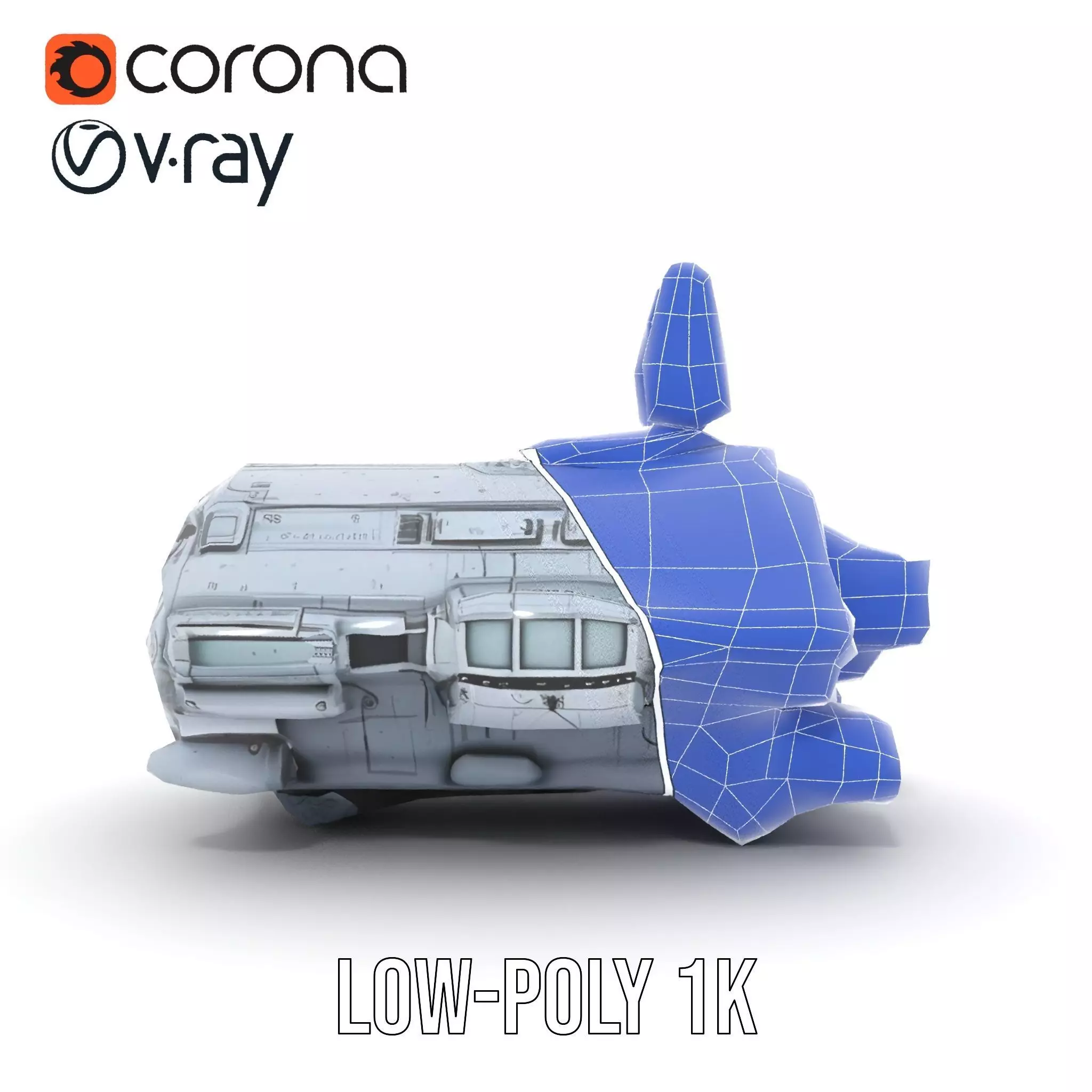 Futuristic Spaceship model pack Low-poly 3D model_22