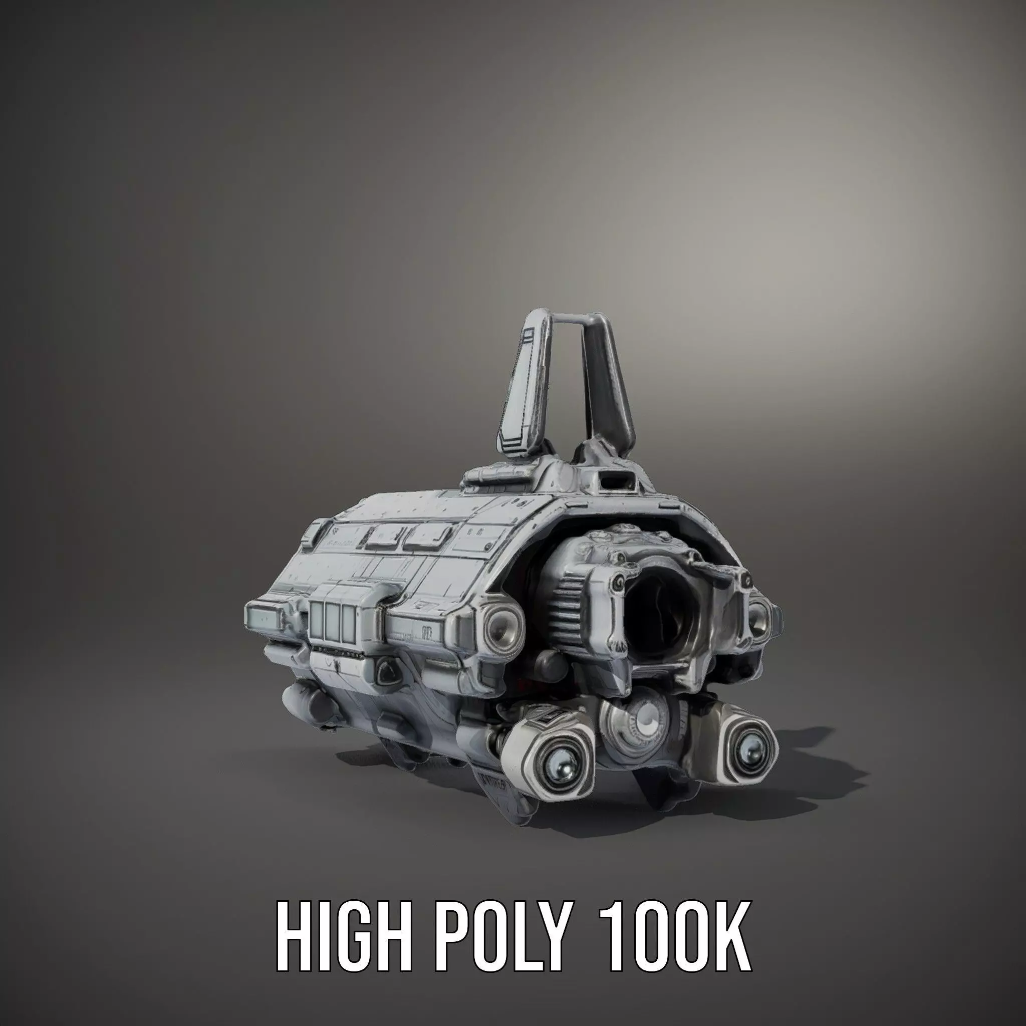 Futuristic Spaceship model pack Low-poly 3D model_10