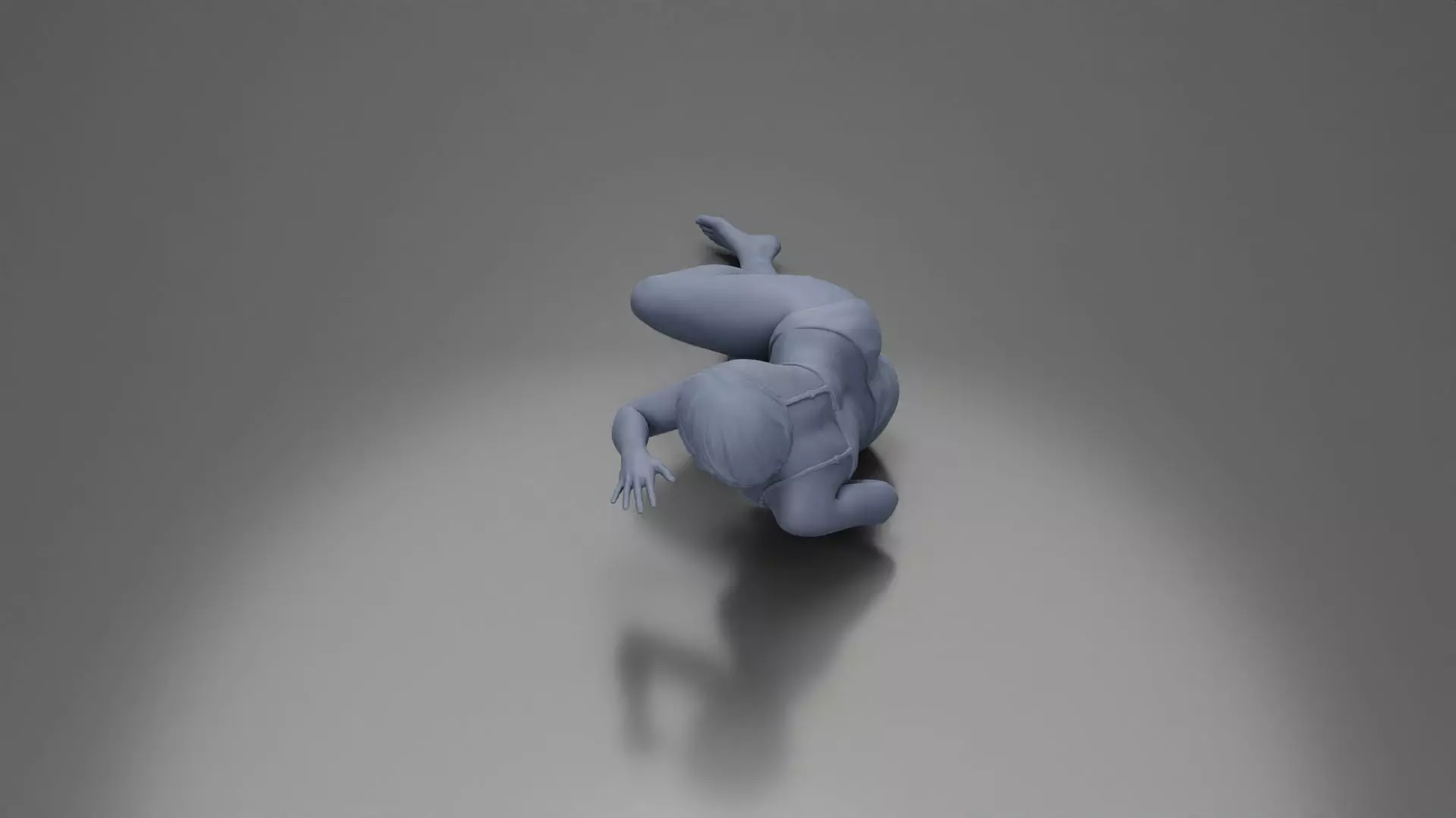 Woman in pink lingerie lying sideways resting arm with soft gaze 3D print model_11