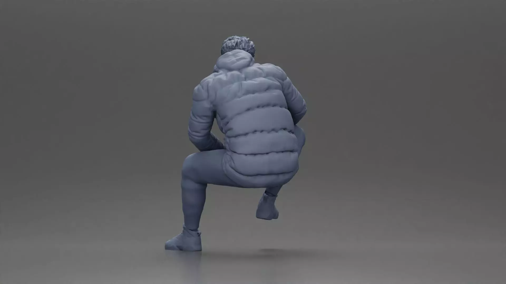 performer crouching in puffer jacket athletic stance setting 3D print model_9